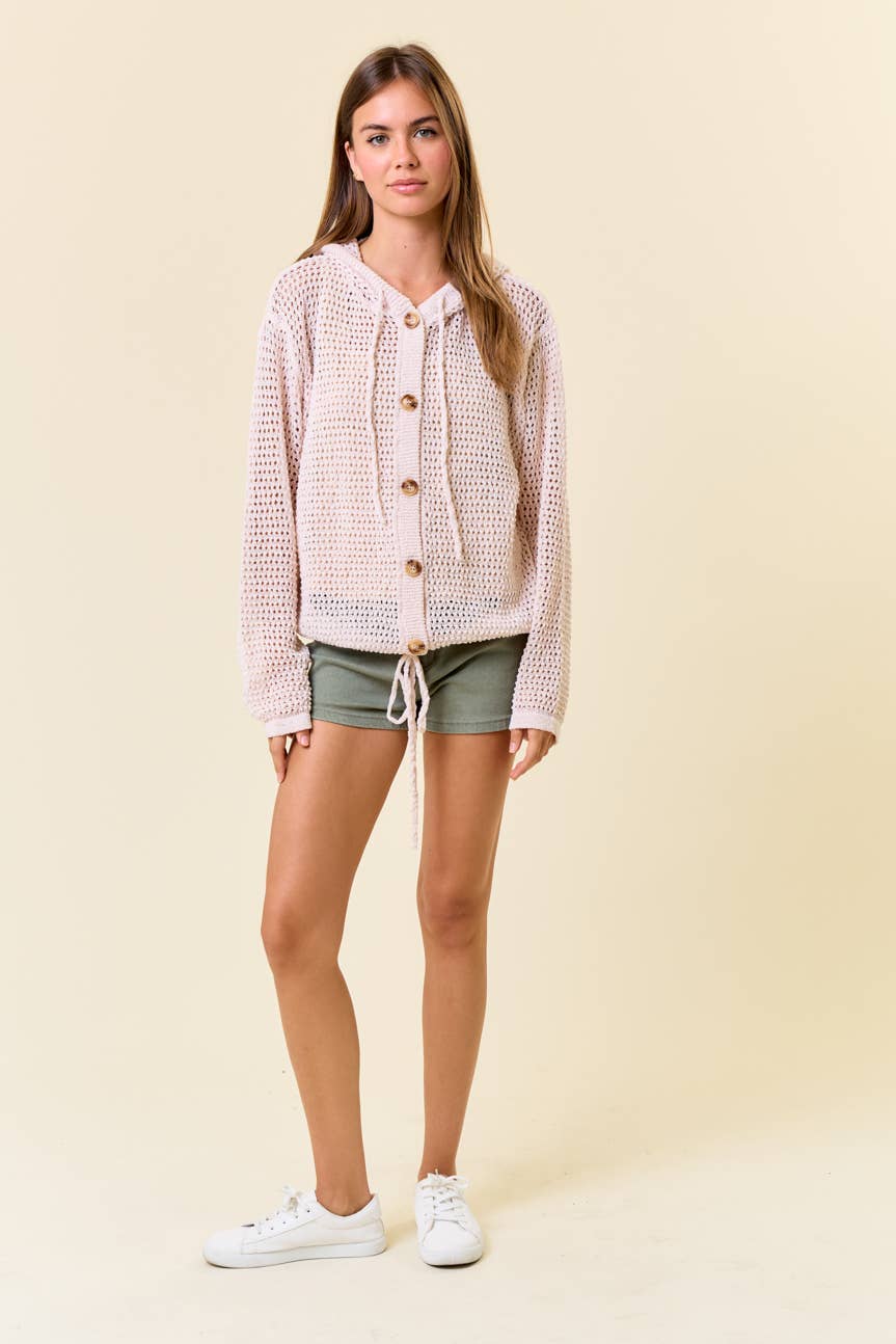 Fisher Net Hoodie Cardigan