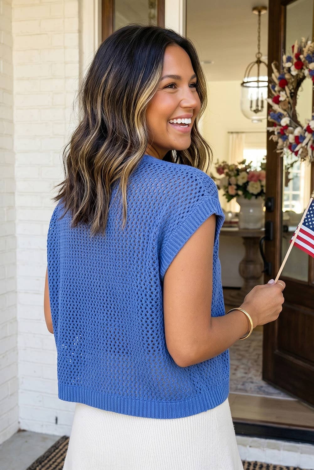 LA Society Flag Short Sleeve Sweater