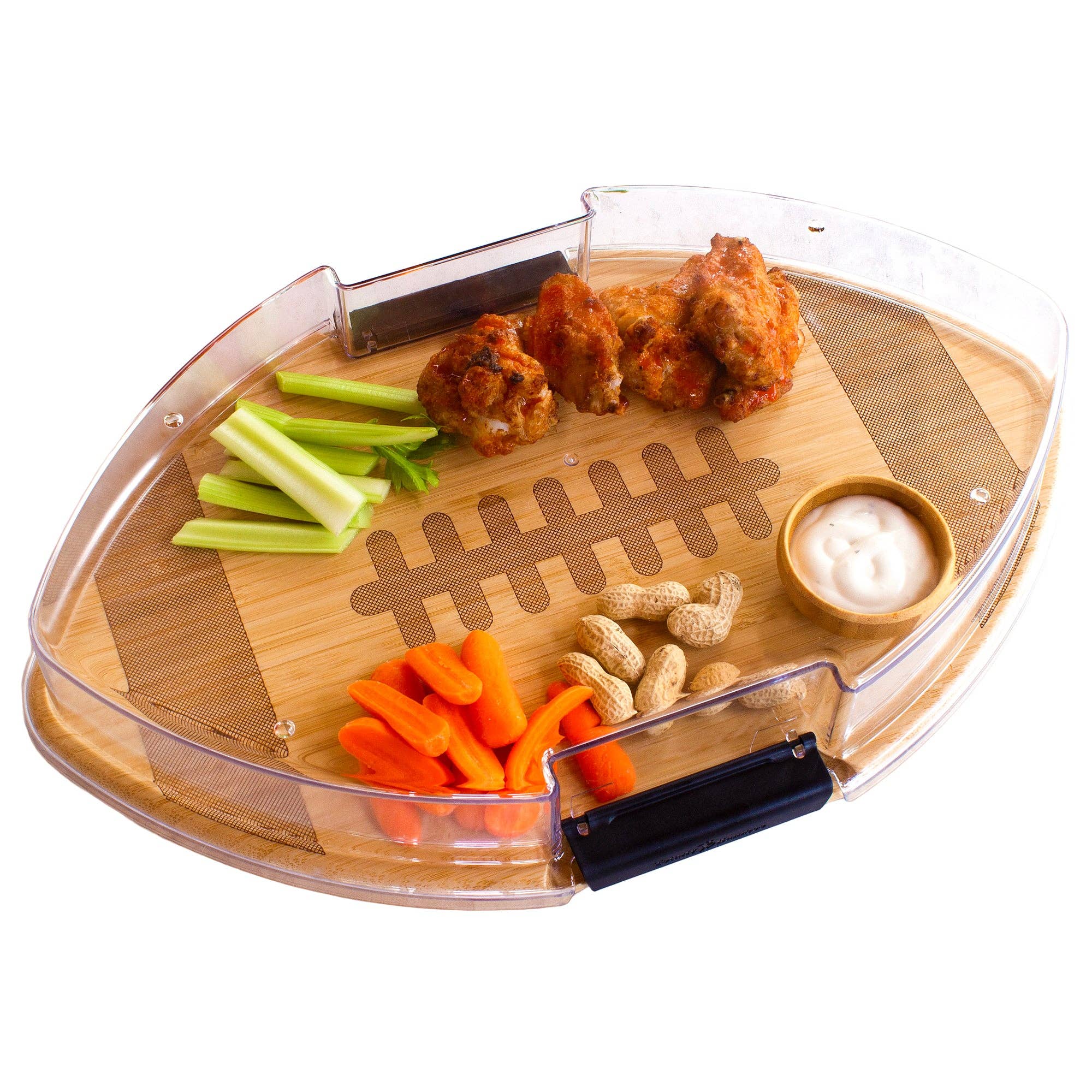 Totally Bamboo Flip, Serve & Store® Football Charcuterie Board with Lid