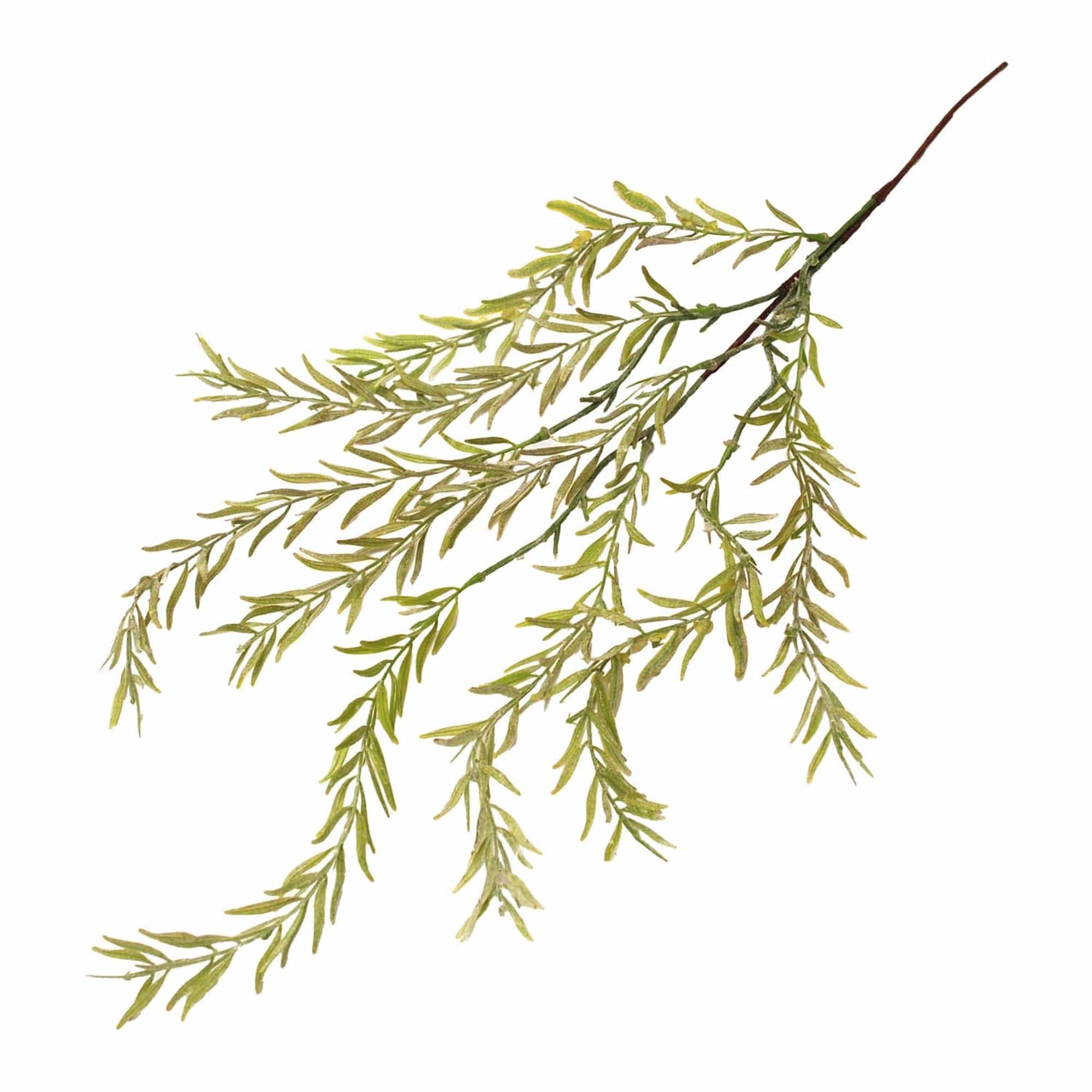 Flocked Green Leaf Pick