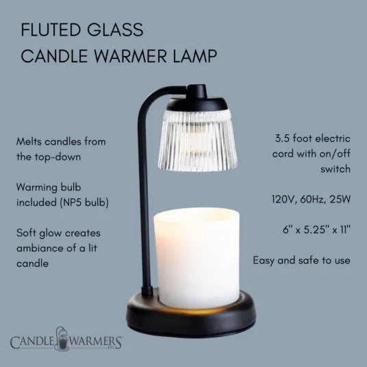 Fluted Glass Candle Warmer Lamp
