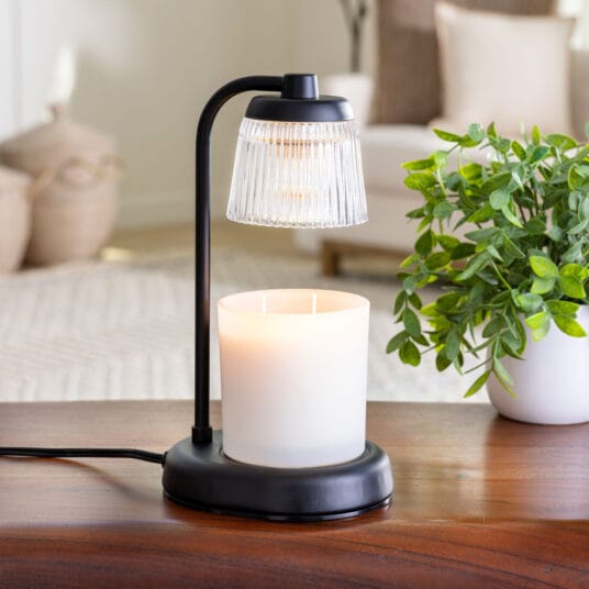 Fluted Glass Candle Warmer Lamp
