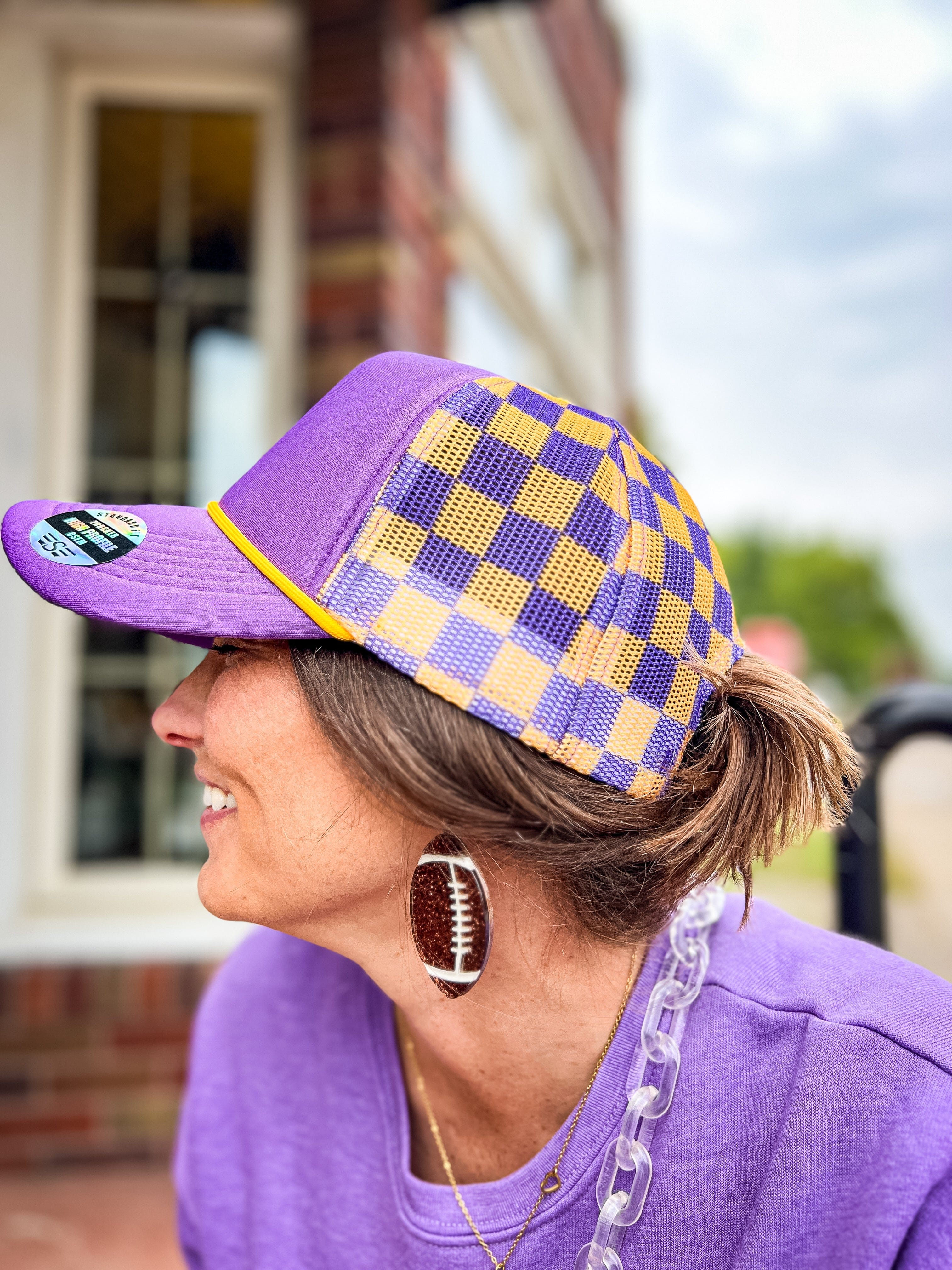 ALH #10 (Amber) Earrings Football Earrings