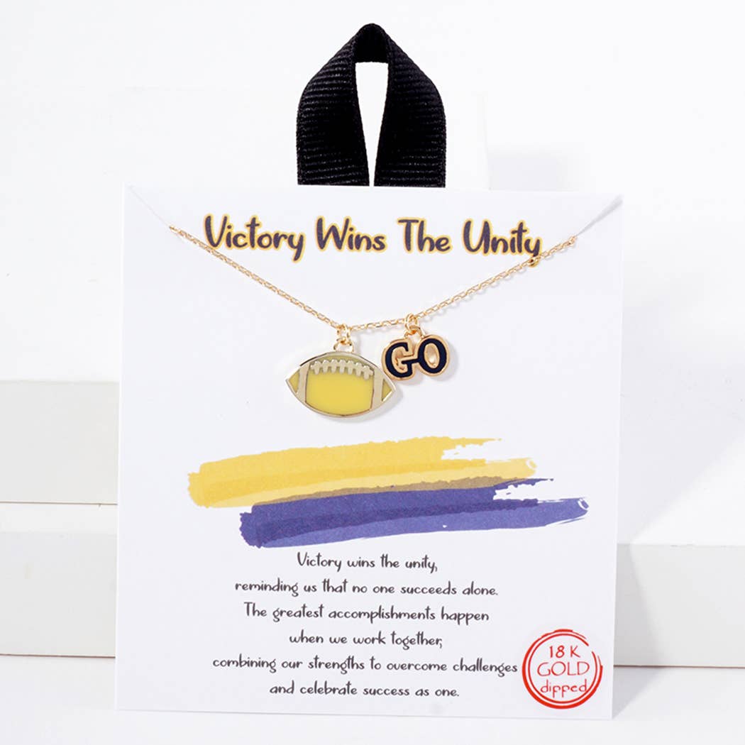 Fashion City Necklace Yellow & Purple Football Pendant Necklace