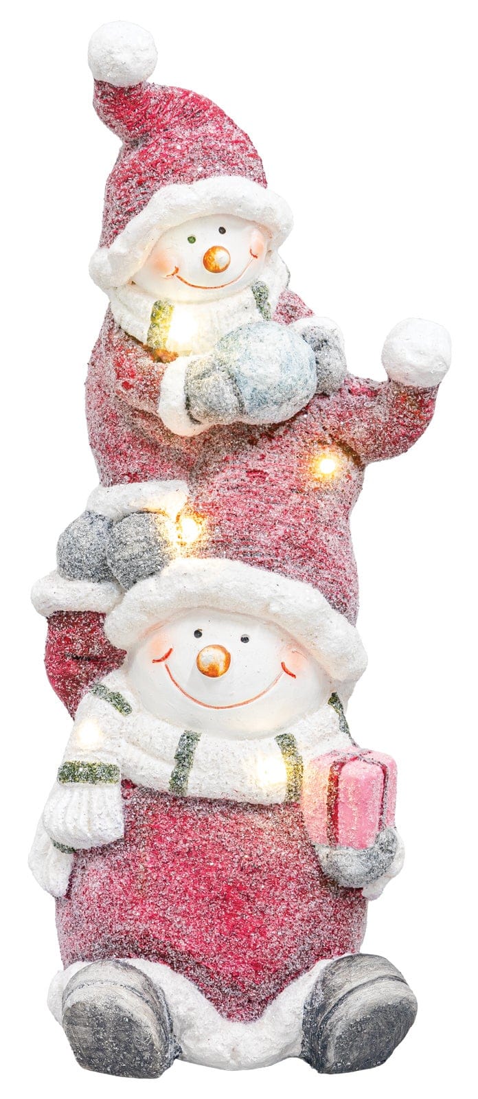 Hannah's Seasonal Decor Frosty Snowman Stacker with Lights
