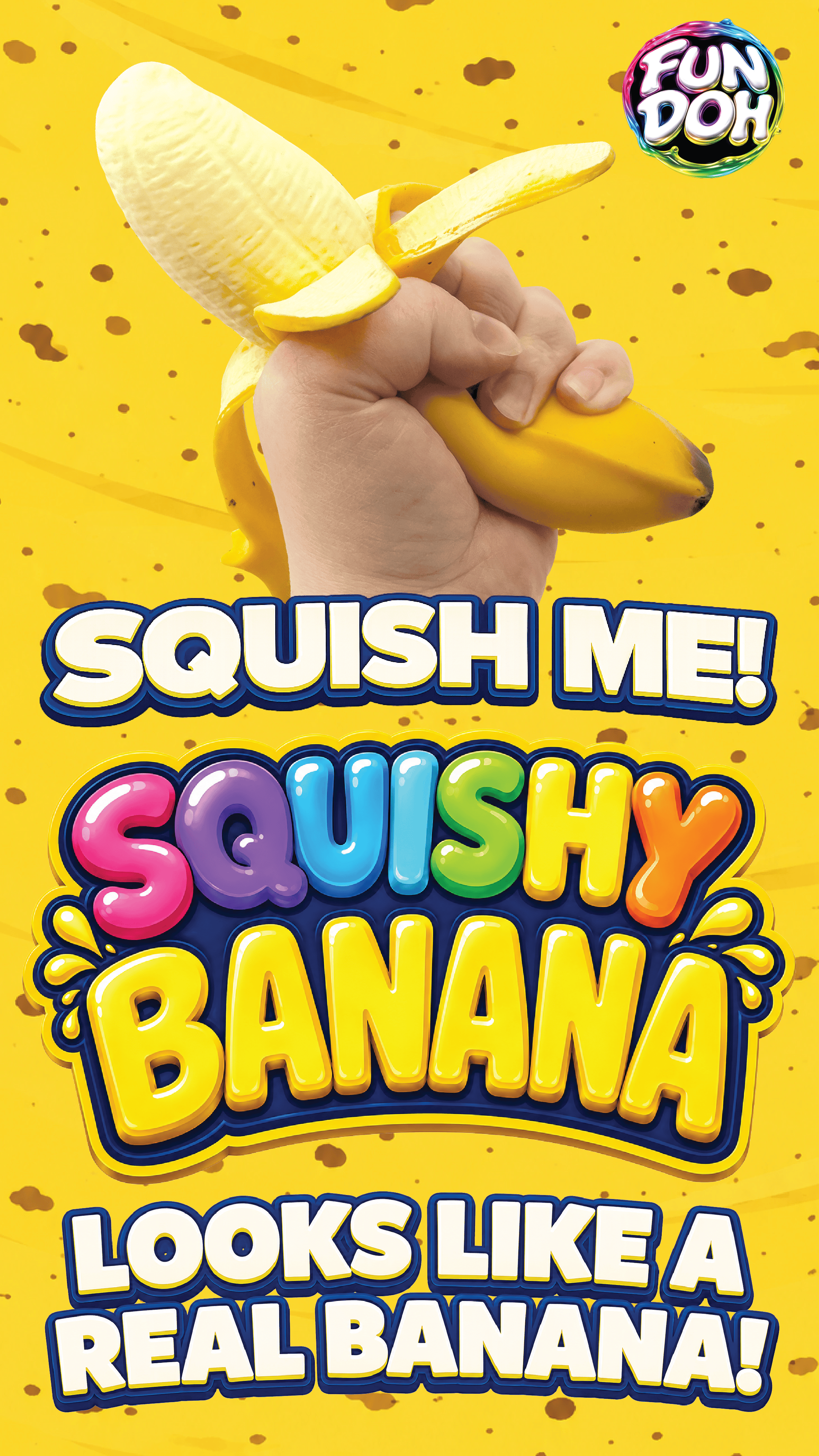 Novelty Brands Toy Fun Doh Squishy Banana Stress Relief Toy