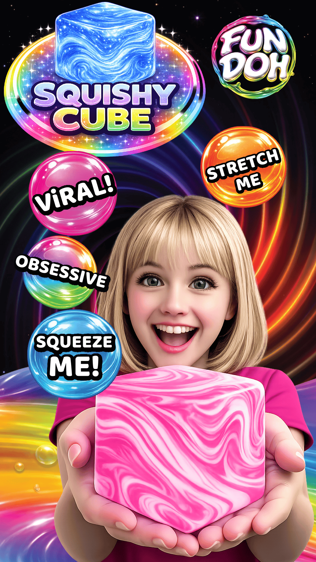 Novelty Brands fidget Fun Doh Swirl Squishy Cube