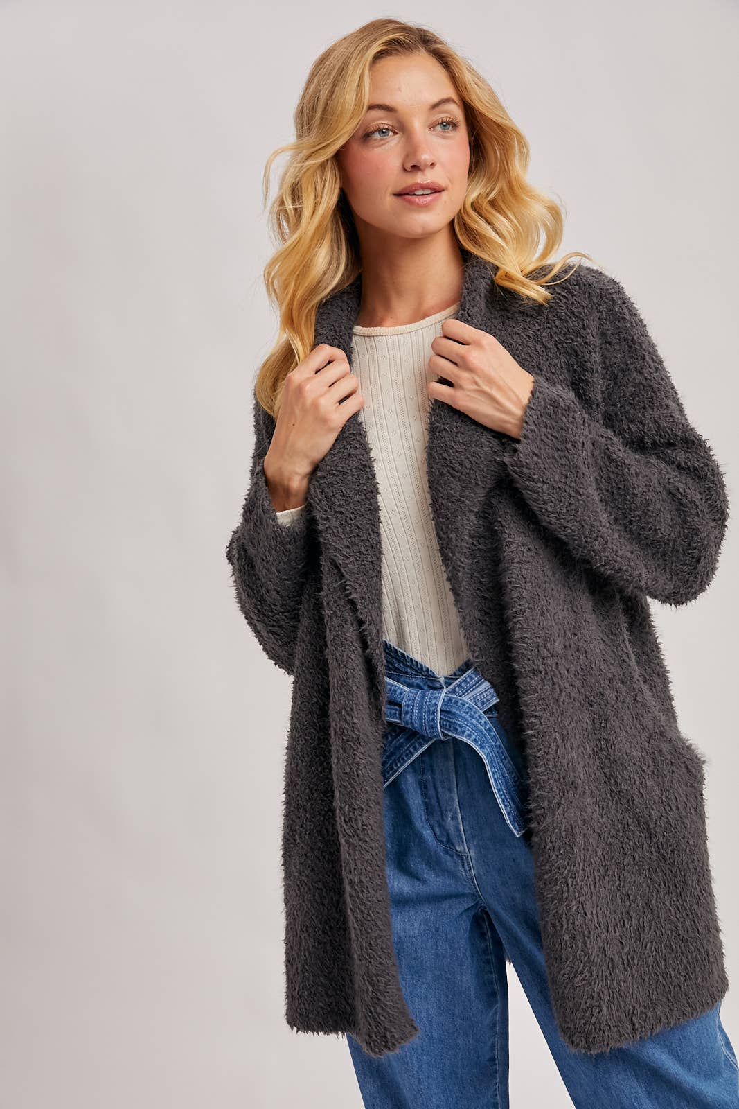 Fuzzy Drape Cardigan