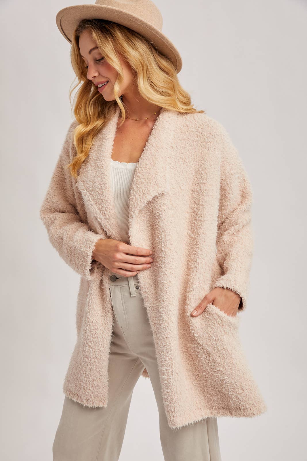 Fuzzy Drape Cardigan