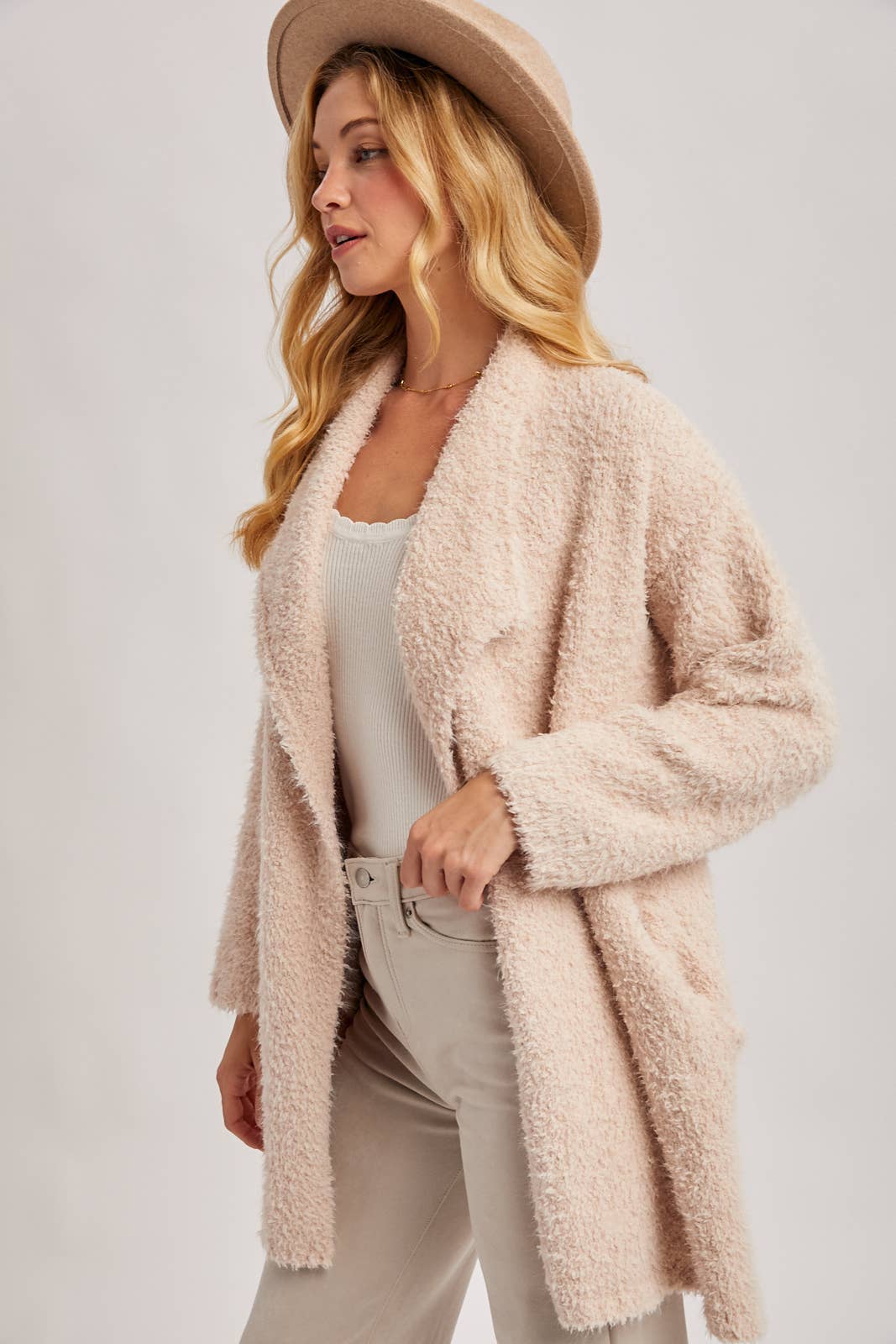 Fuzzy Drape Cardigan