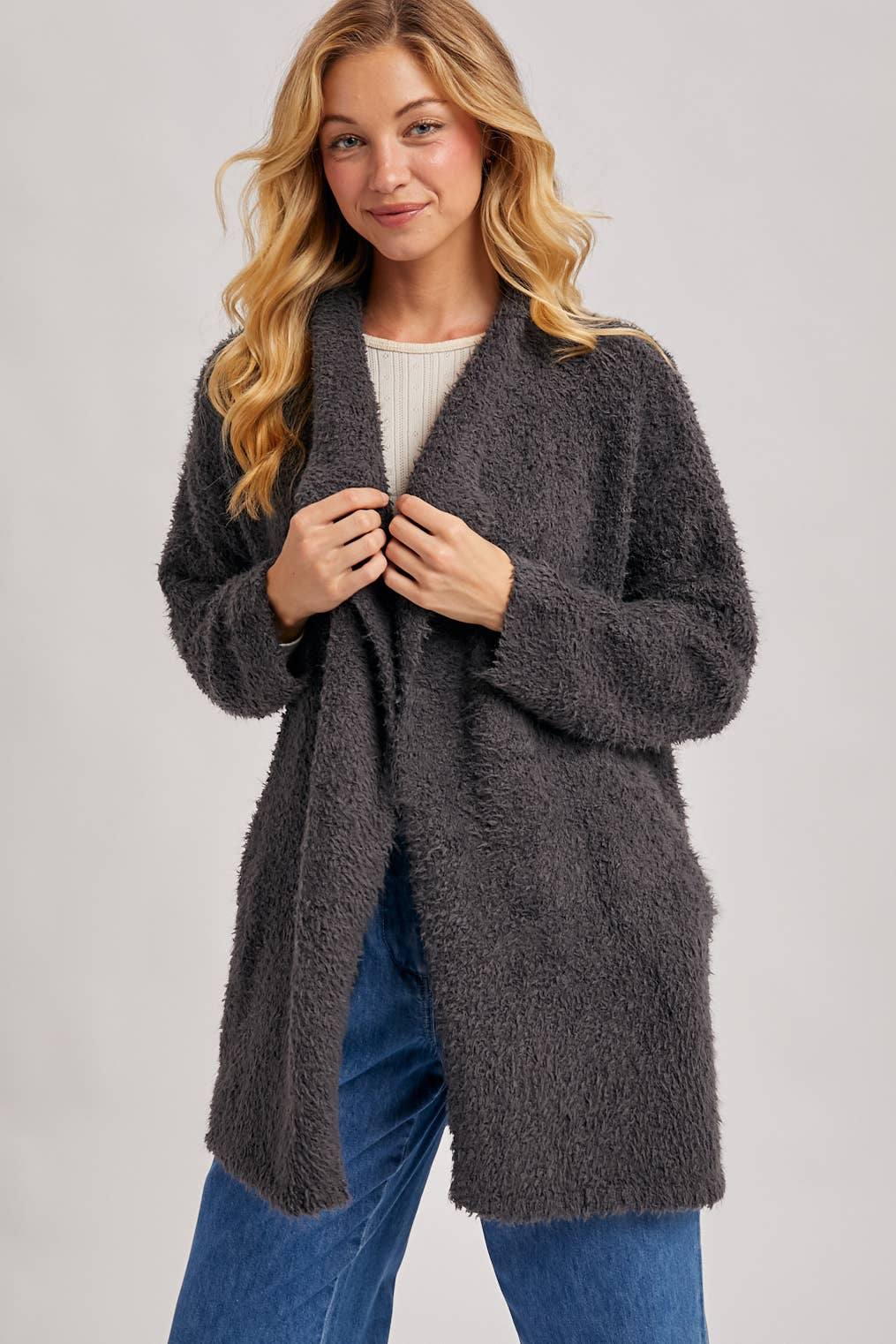 Fuzzy Drape Cardigan