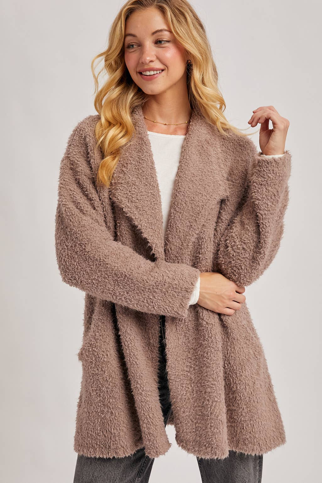 Fuzzy Drape Cardigan