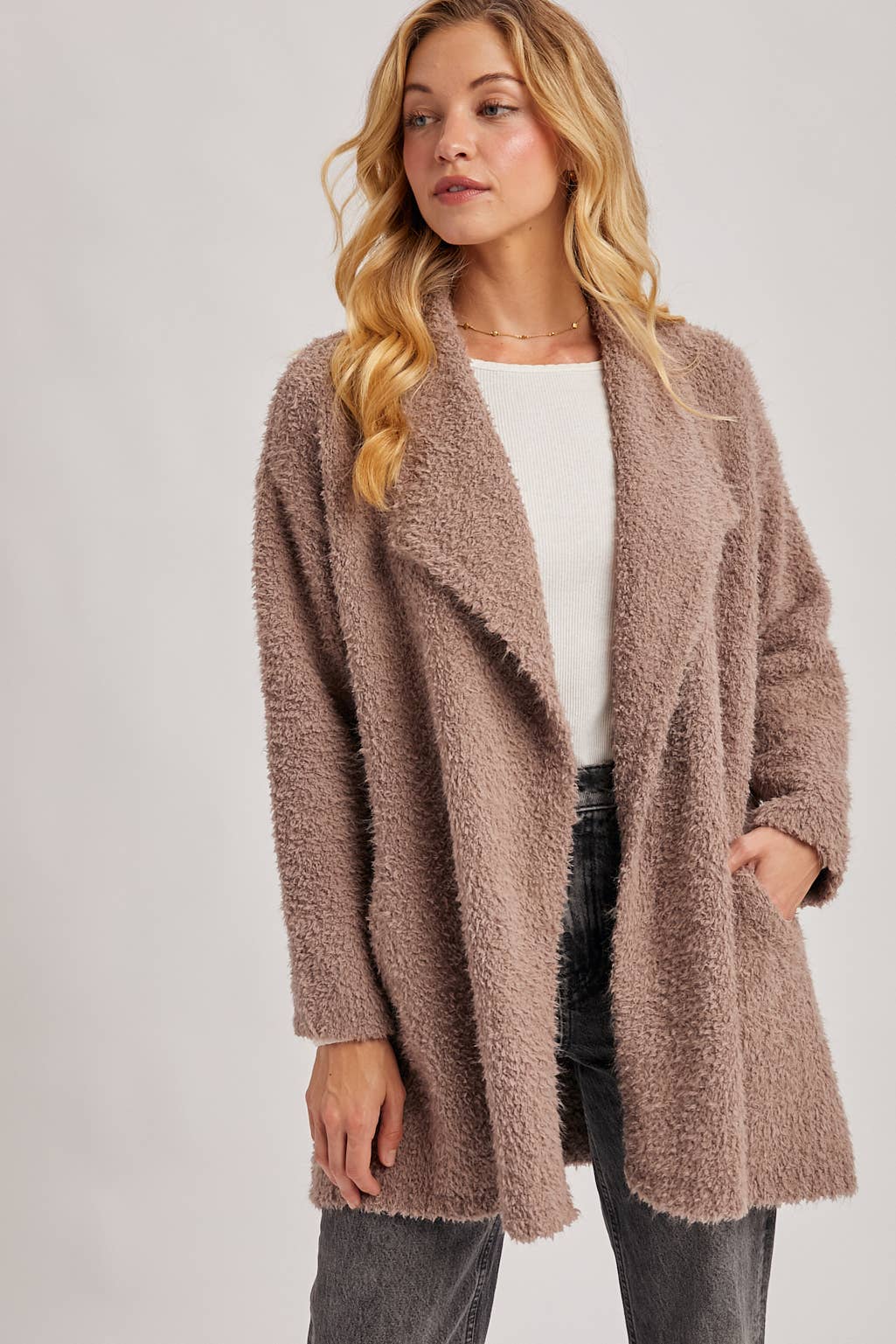 Fuzzy Drape Cardigan