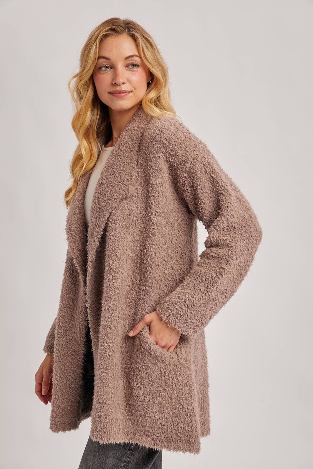Fuzzy Drape Cardigan