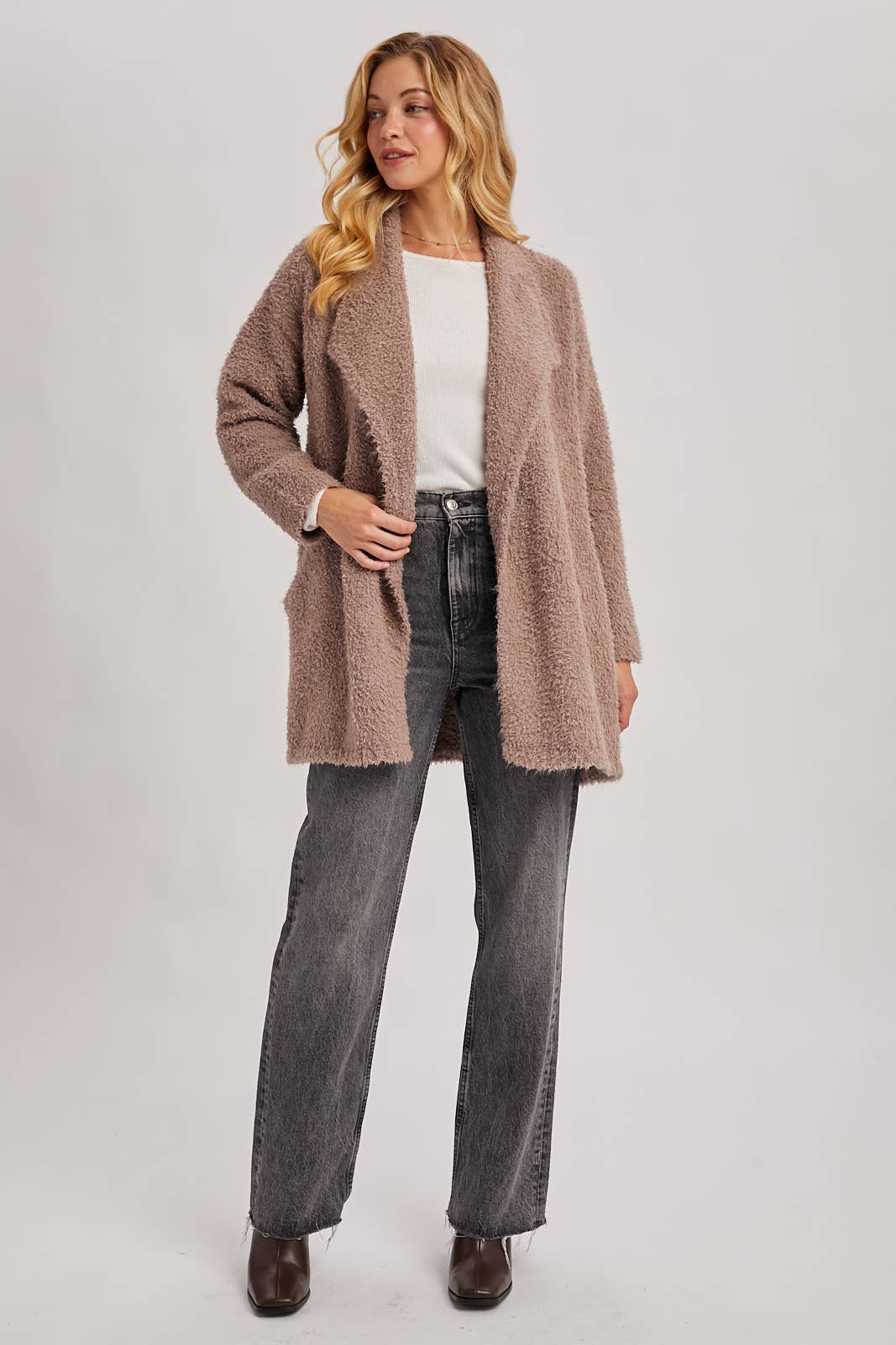 Fuzzy Drape Cardigan