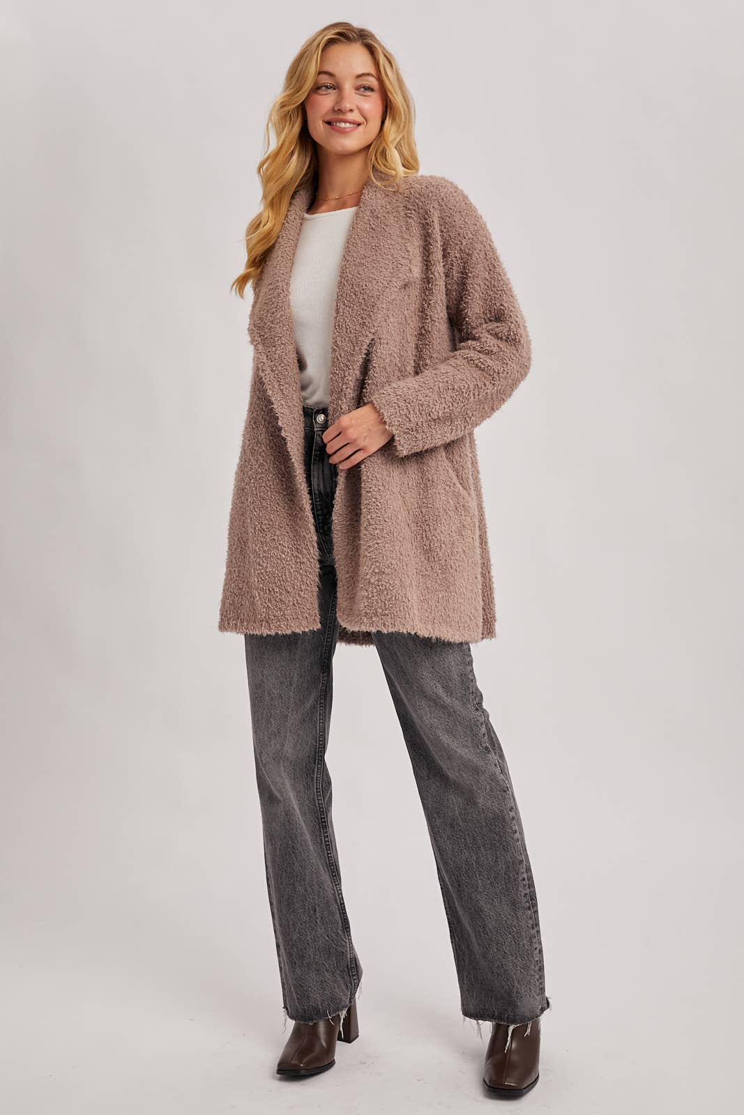 Fuzzy Drape Cardigan