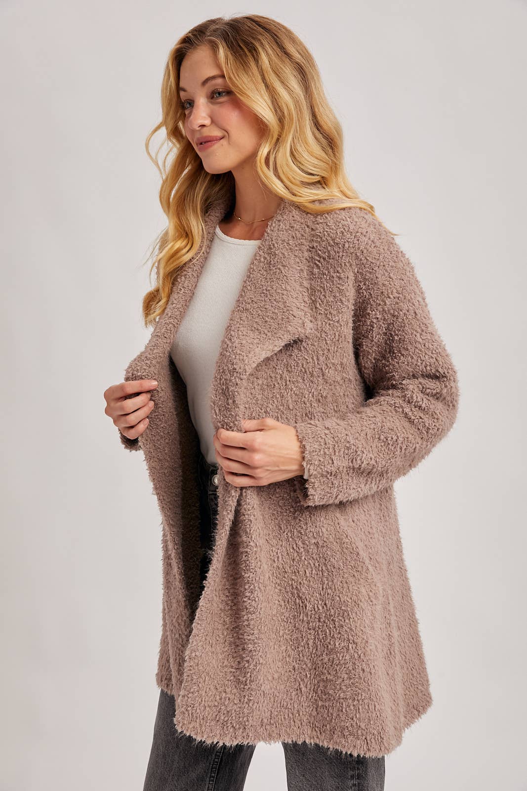 Fuzzy Drape Cardigan