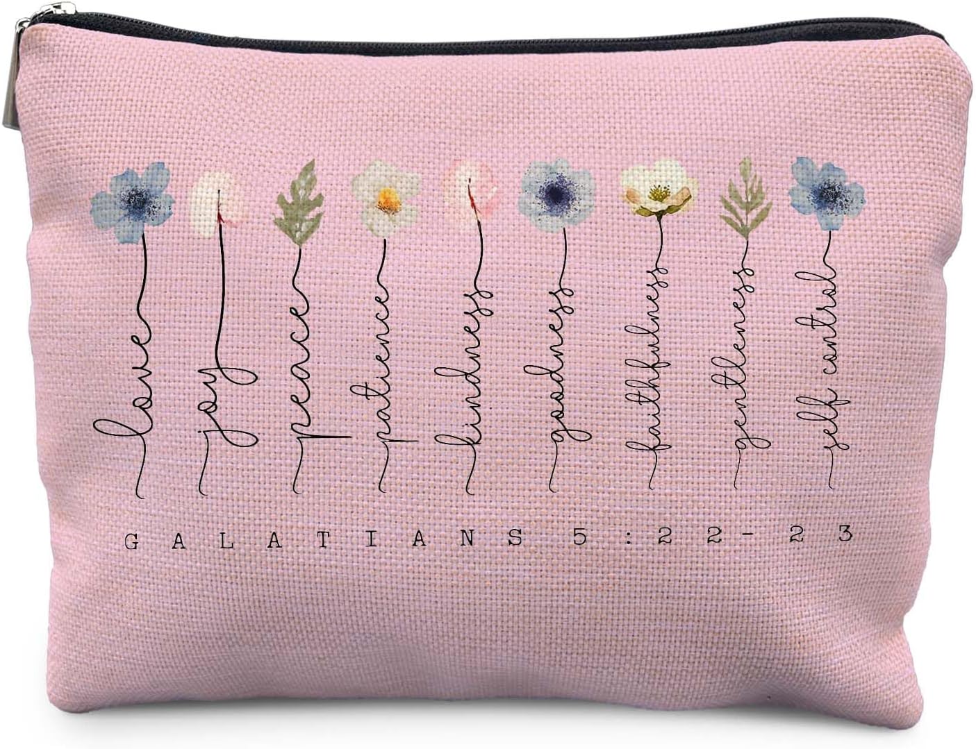 MJJ #8 (Melissa) Makeup Bag Galatians 5:22-23 Bible Verse Makeup Pouch