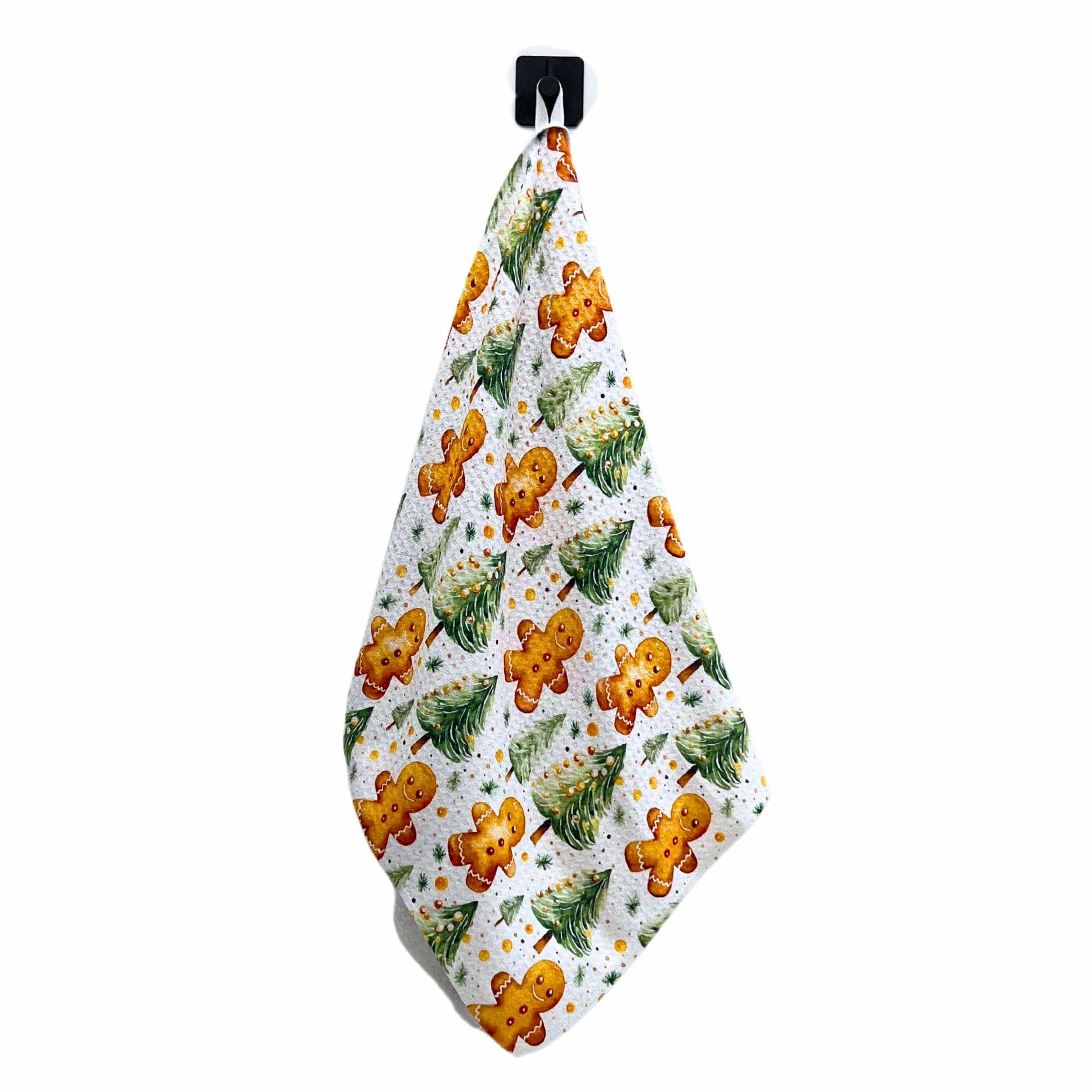 Driftless Studios Kitchen Towel Gingerbread Man Christmas Waffle Tea Towel