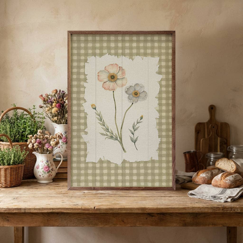 Gingham Flower Print