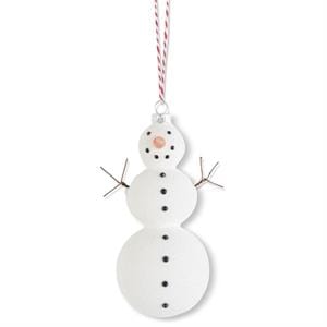 K&K Seasonal Decor Glass Snowman Ornament w/Black Rhinestones