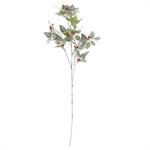K&K Seasonal Decor Glittered & Flocked Fittonia Stem w/Red Berries