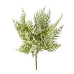 K&K Seasonal Decor Glittered Snowy Fern Bush w/Mini White Berries