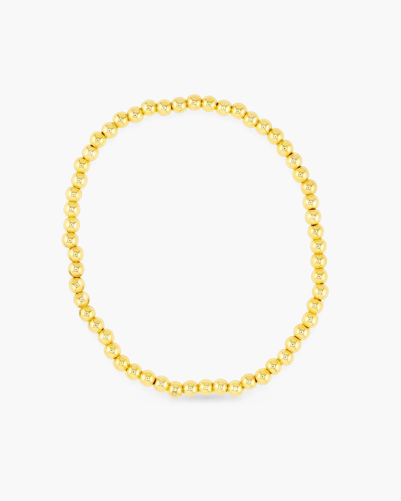 Gold 4mm Beaded Stretch Bracelet