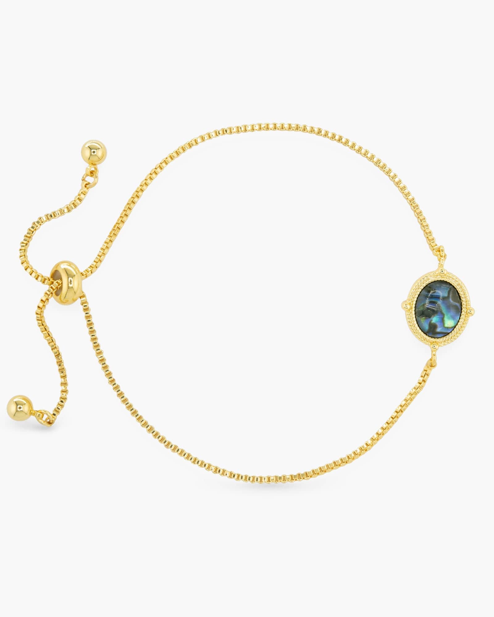 Gold Abalone Blue Compass Bracelet