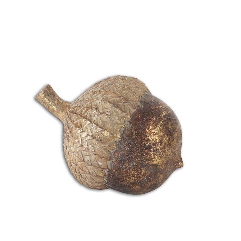 K&K Acorn Gold Gilded Resin Acorn