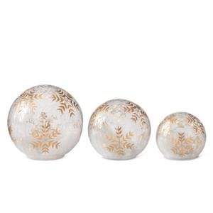 MJJ #8 Seasonal Decor Gold Hand-painted Snowflake LED Crackled G