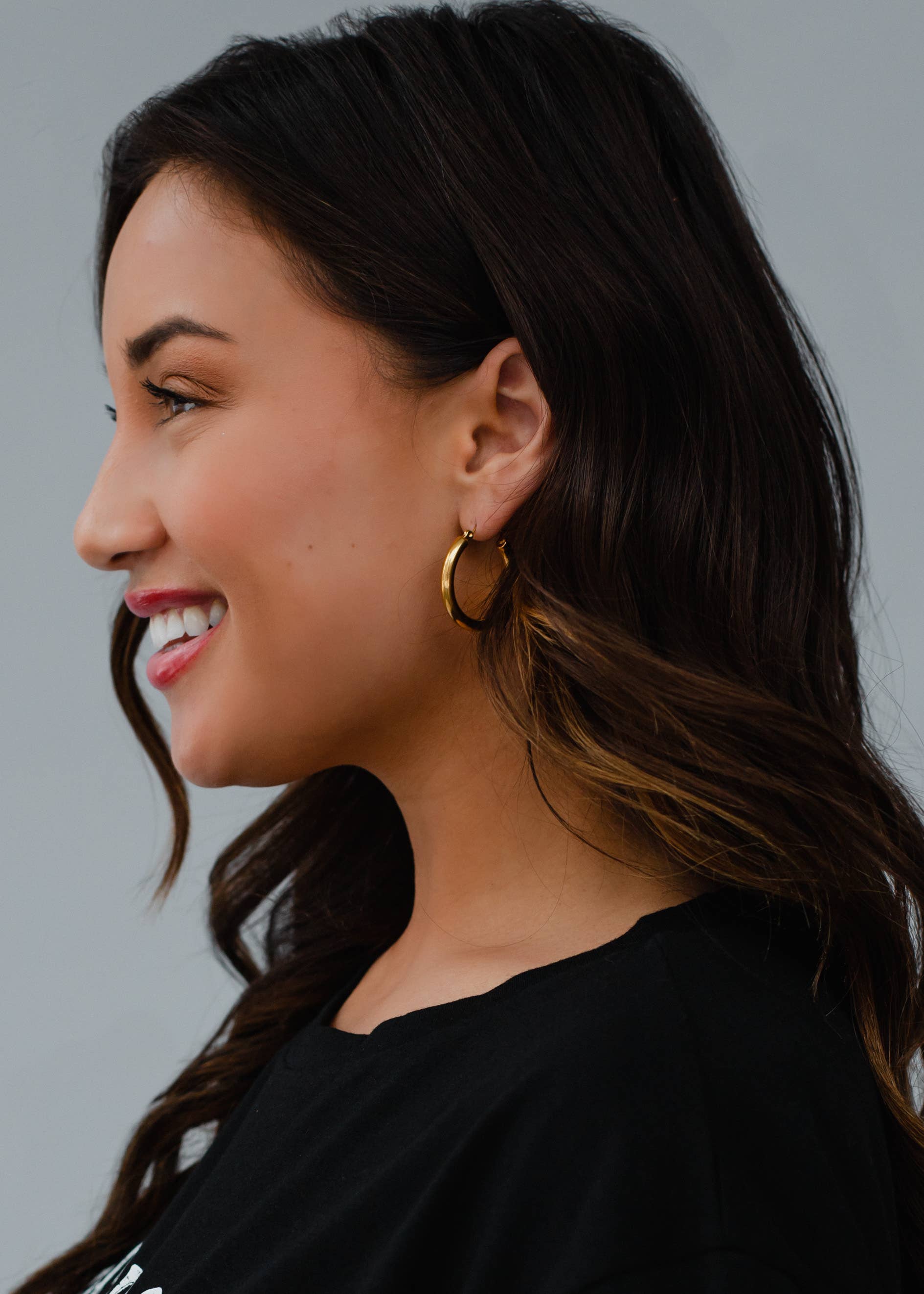 Panache Apparel Co. Gold Medium Hoop Earrings