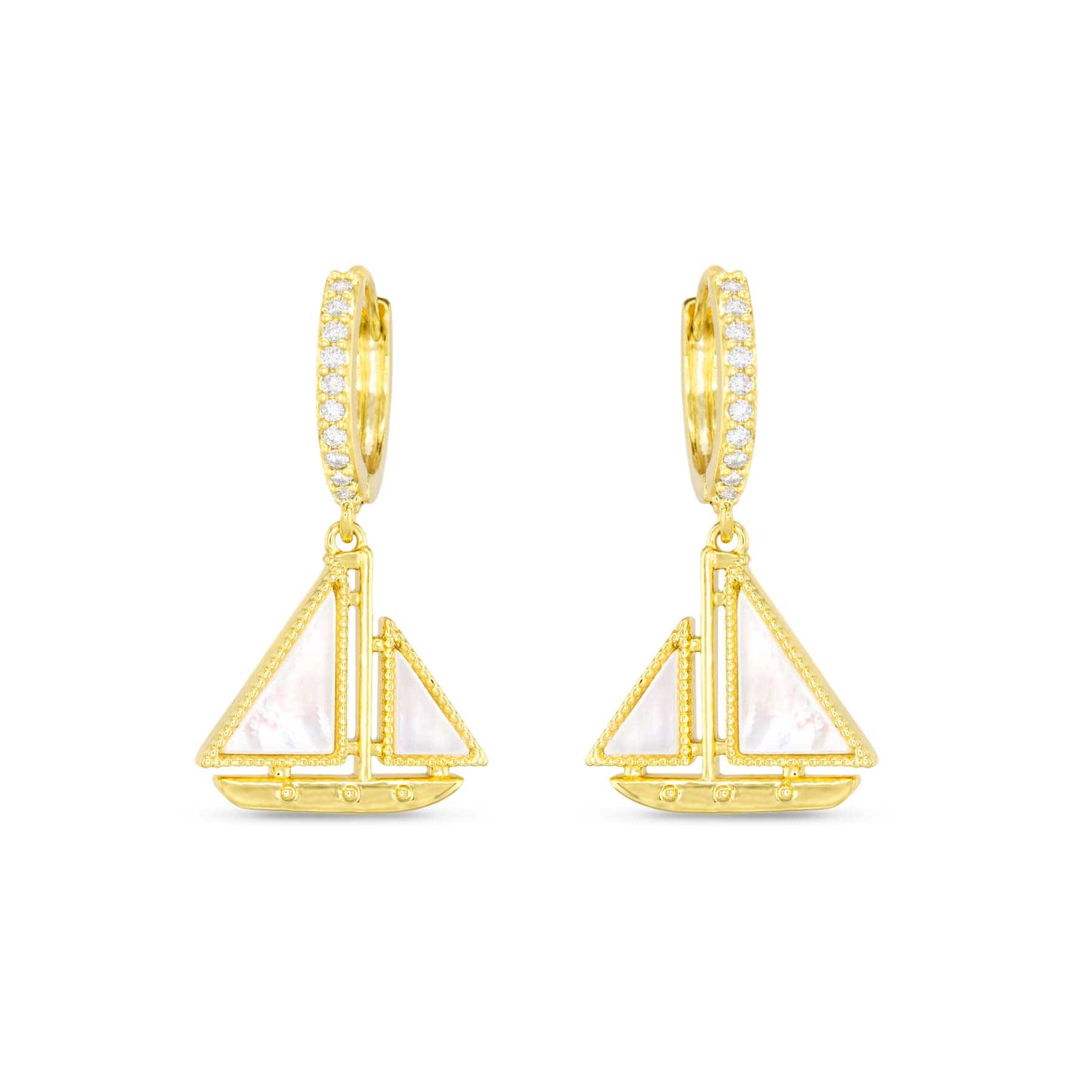 Gold Sailboat Earrings