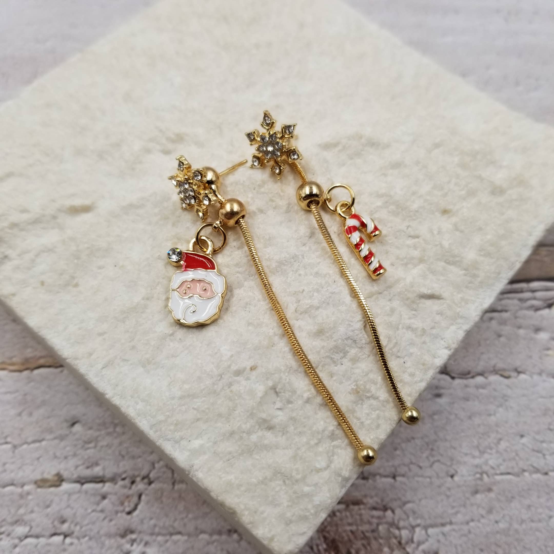 Golden Christmas Tassel Earrings