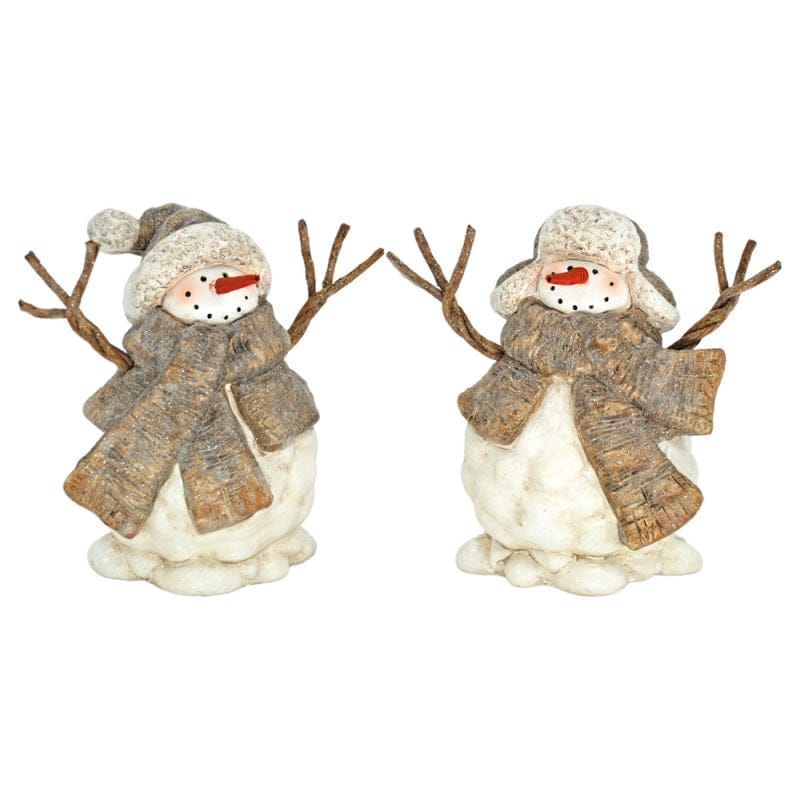 WT Collection Seasonal Decor Golden Winter Snowmen