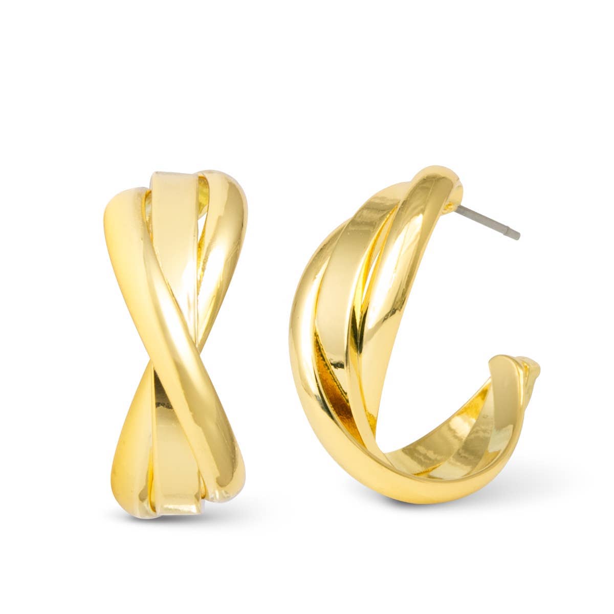 Amanda Blu Grace Polished Twist Huggie Gold Earring