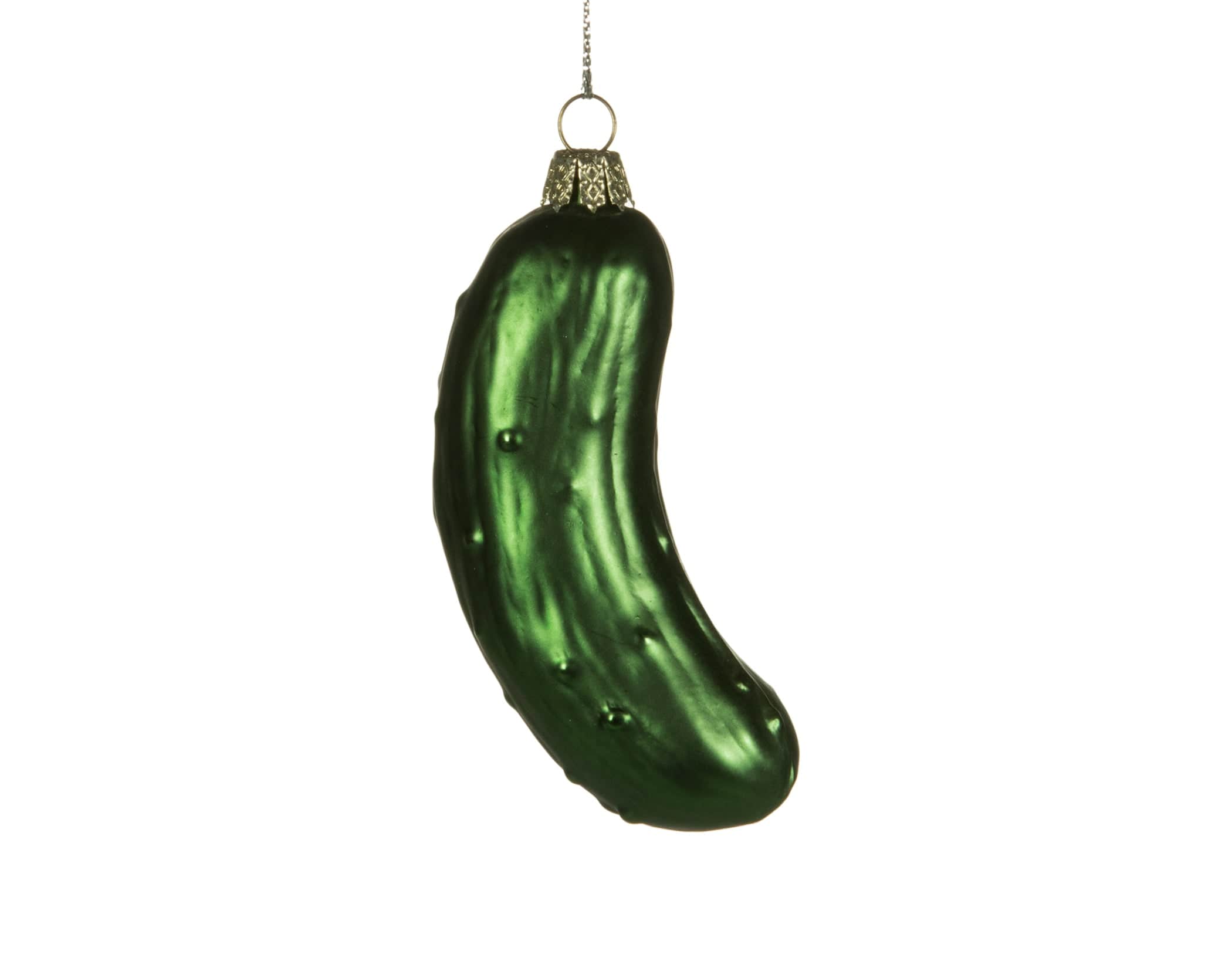 Green Pickle Glass Ornament