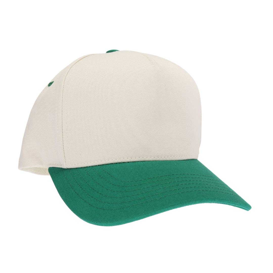 Green Two Tone Canvas C.C Trucker Hat