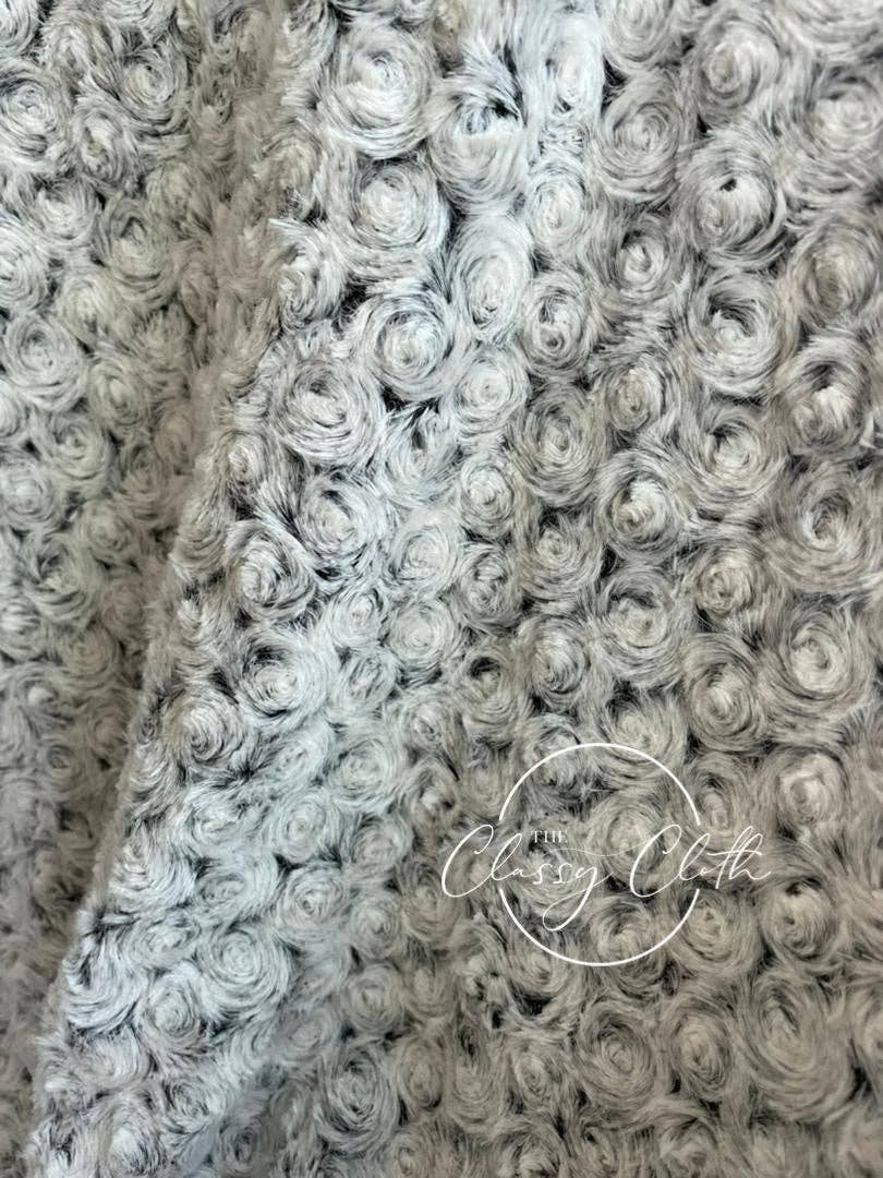 Grey Spiral Faux Fur Throw Blanket