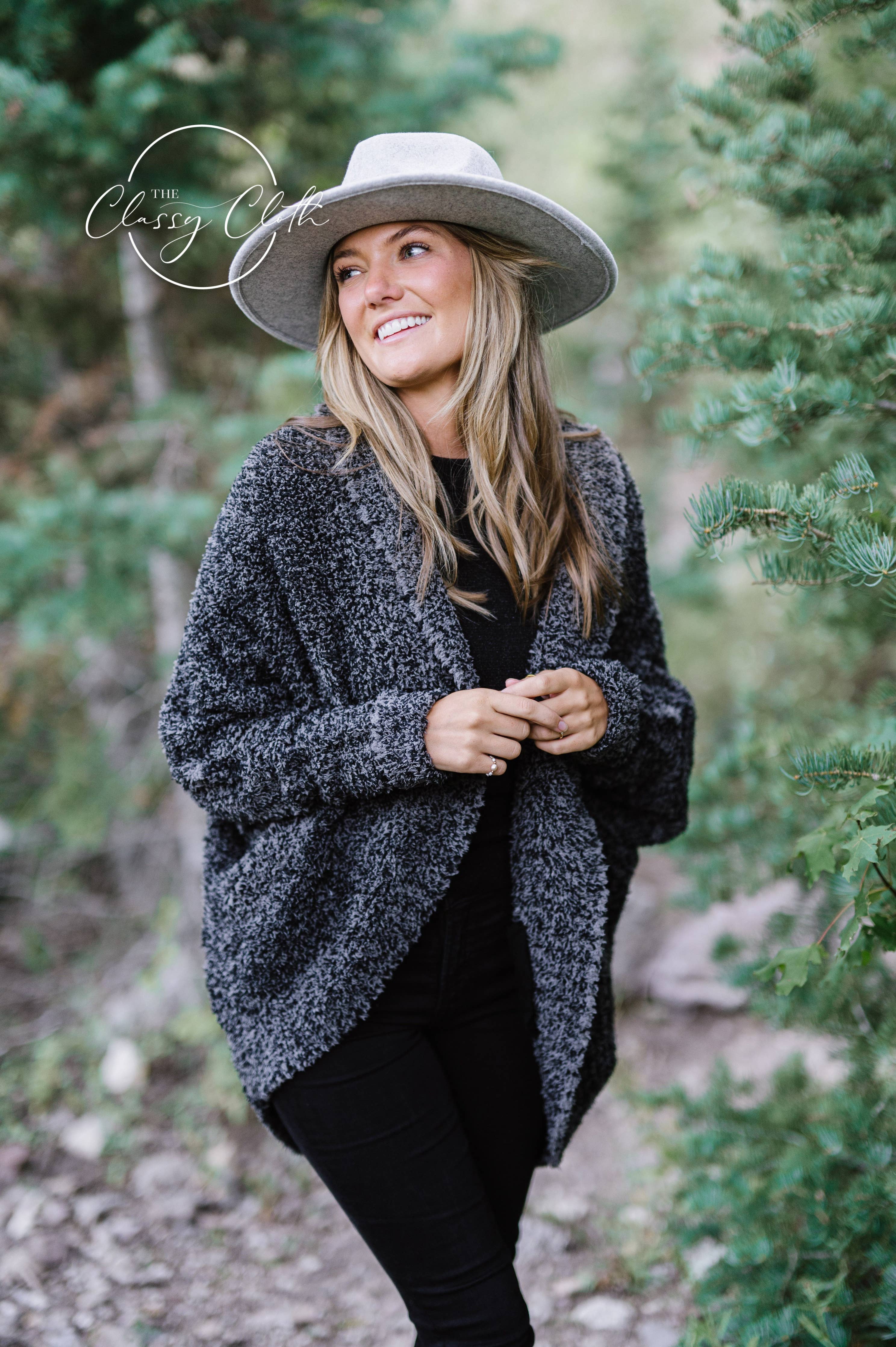Grey Wool Blend Wide Brim Western Hat