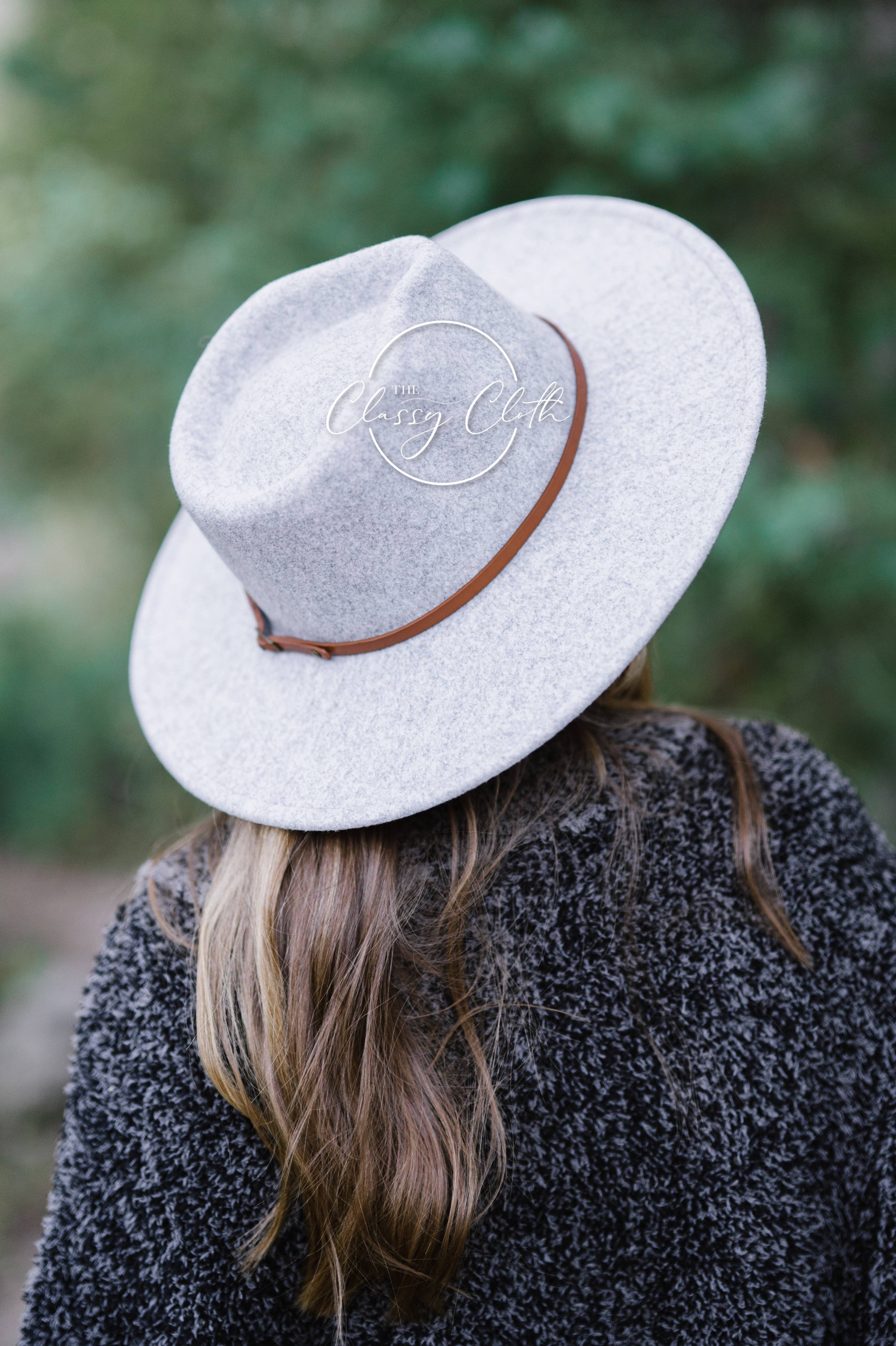 Grey Wool Blend Wide Brim Western Hat