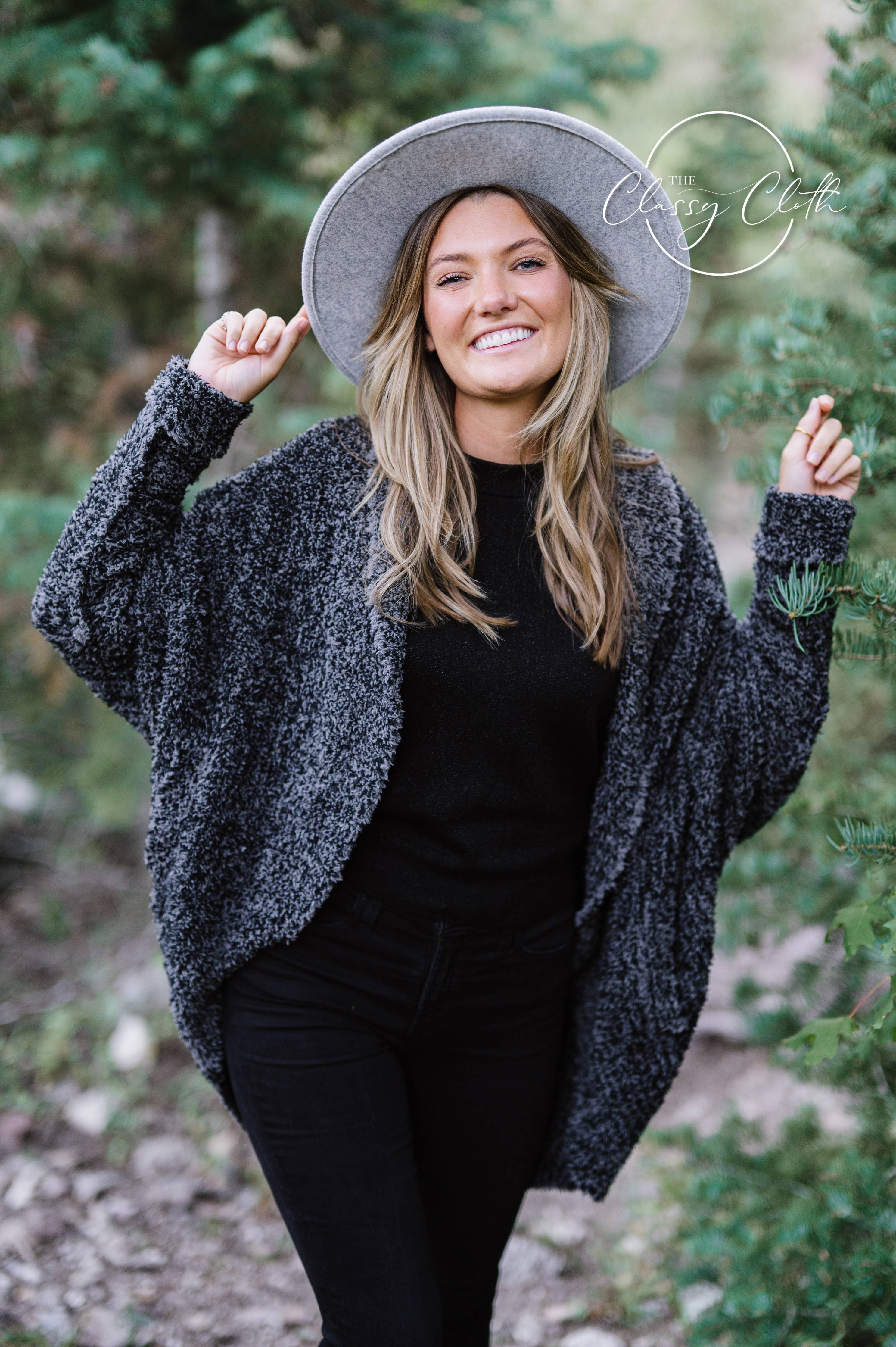 Grey Wool Blend Wide Brim Western Hat