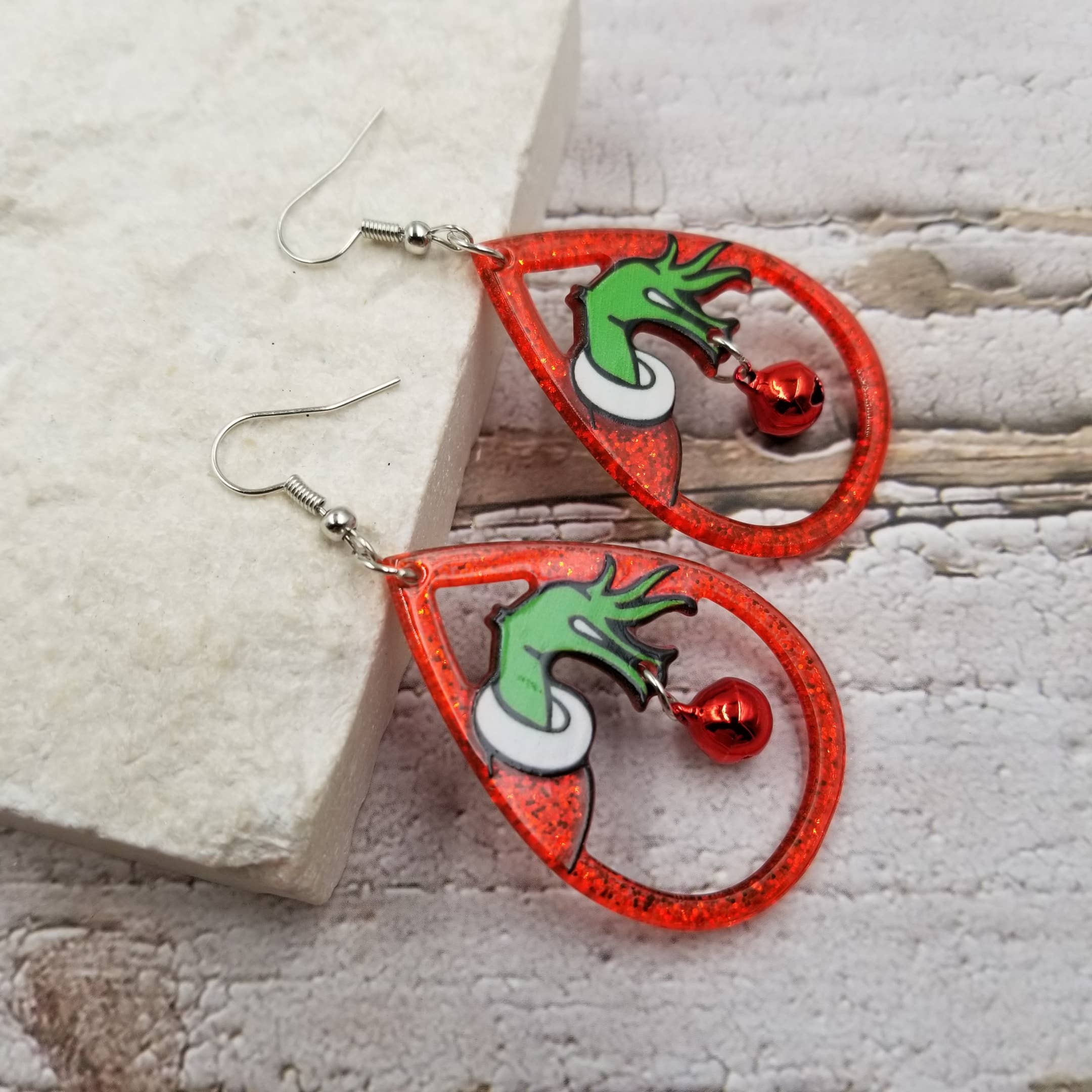 Treasure Wholesale Earrings Grinch Bell Christmas Earrings