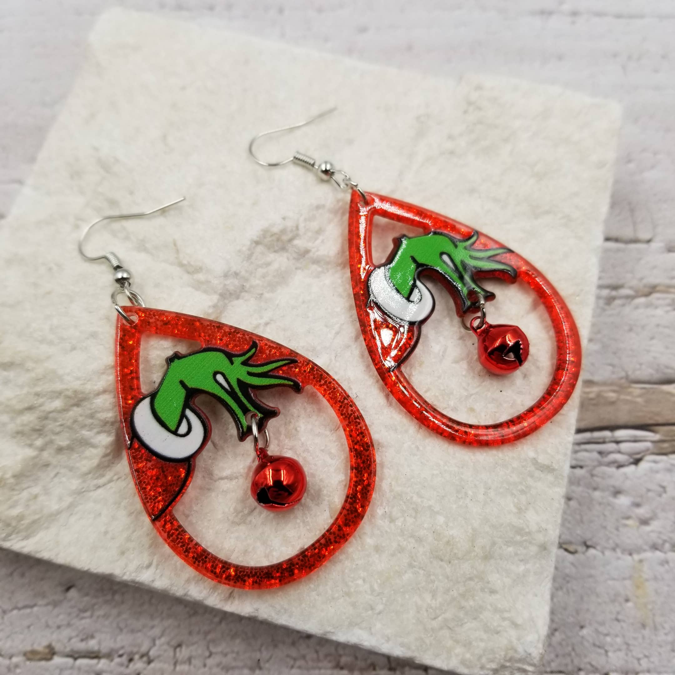 Treasure Wholesale Earrings Grinch Bell Christmas Earrings
