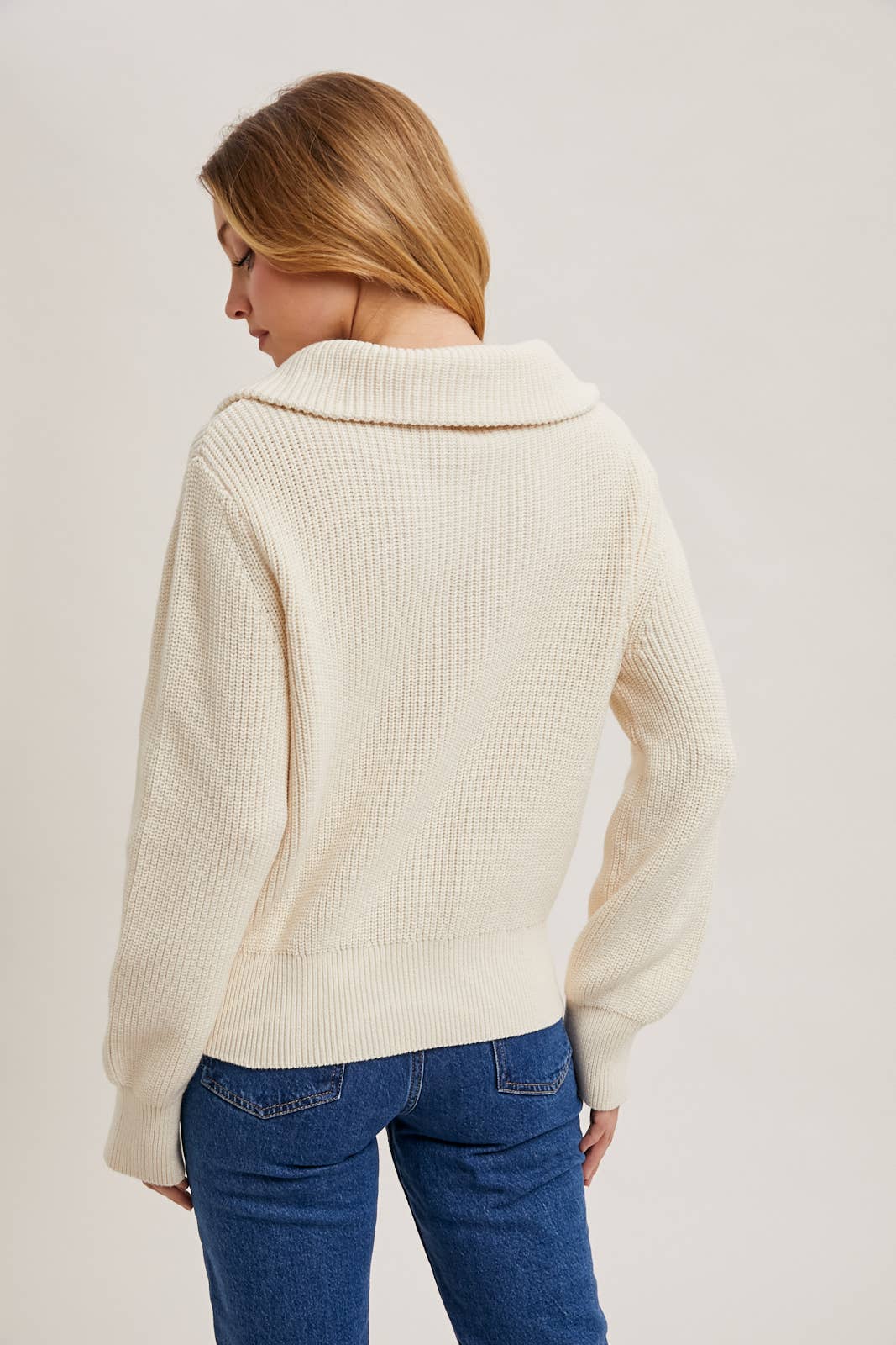 Half Zipper Collar Knit Sweater