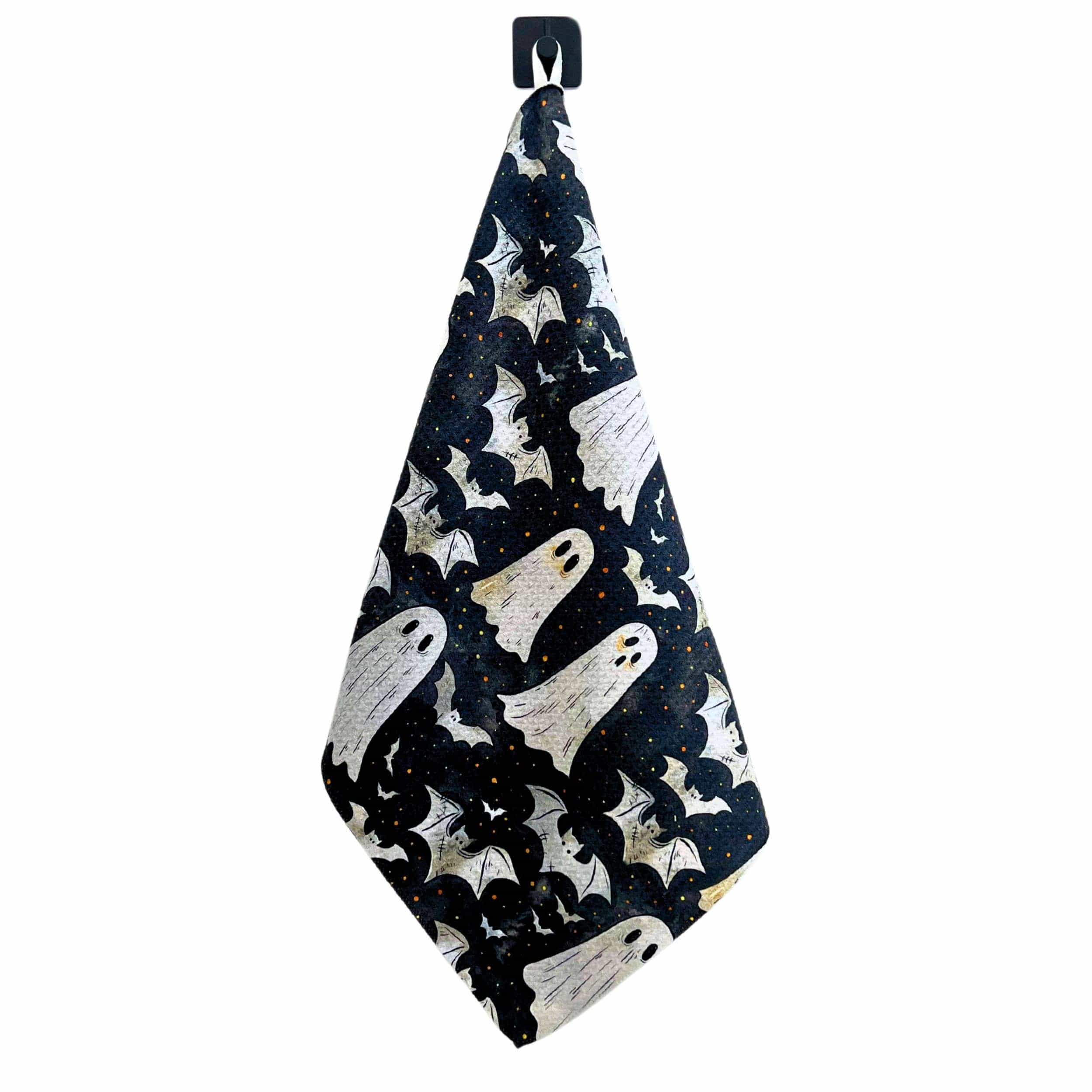 Halloween Ghost & Bat Waffle Tea Towel