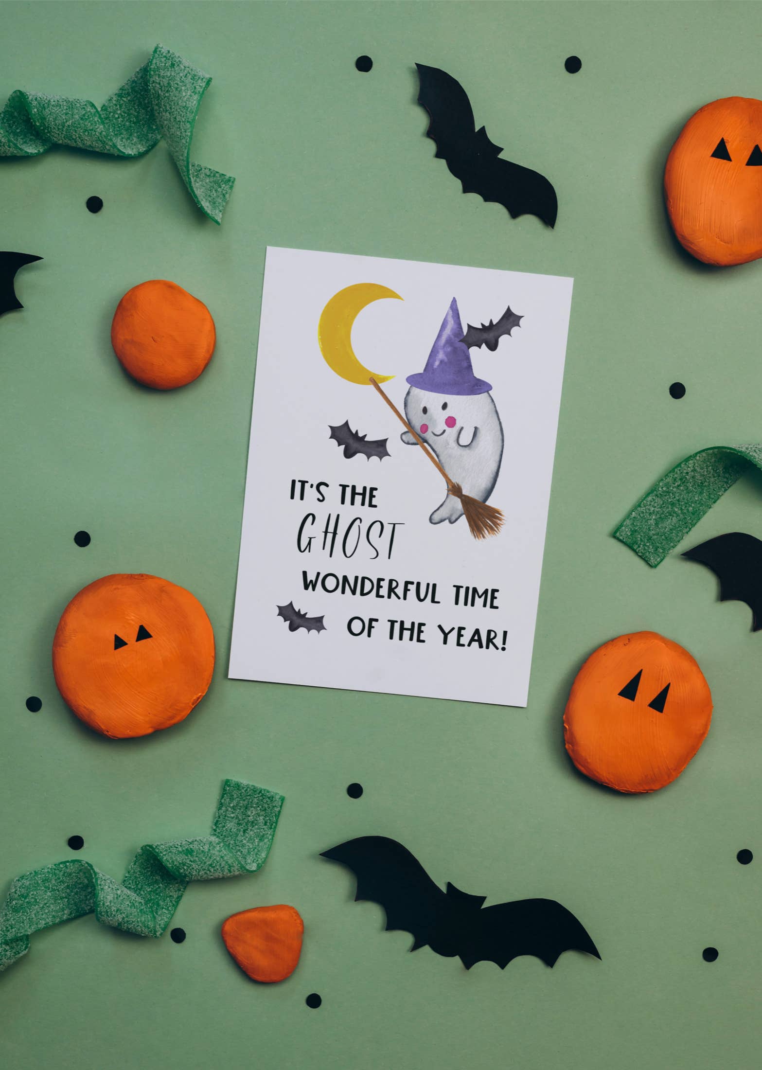 Halloween Ghost Wonderful Time Card