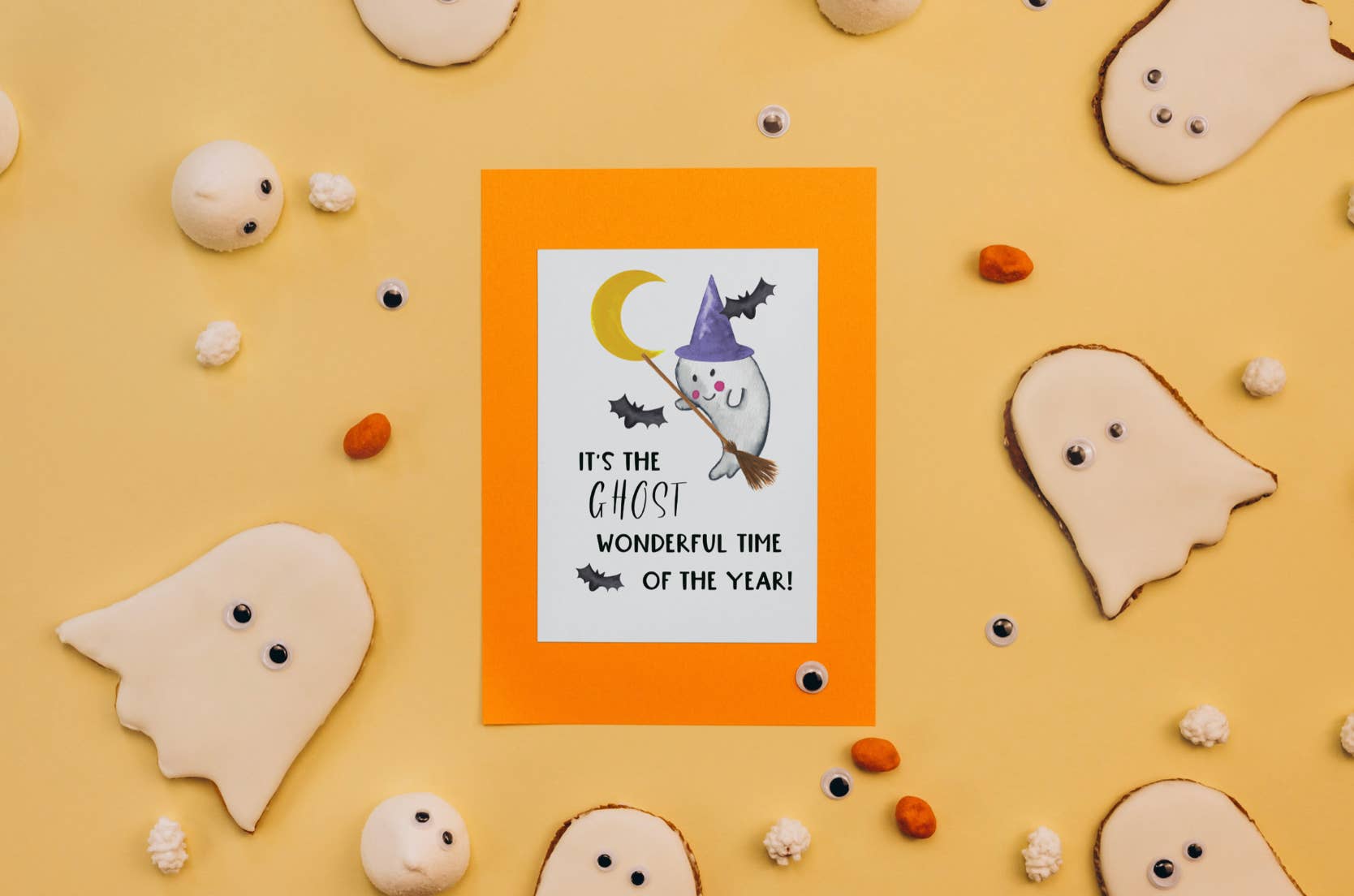 Card & Story Greeting Card Halloween Ghost Wonderful Time Card