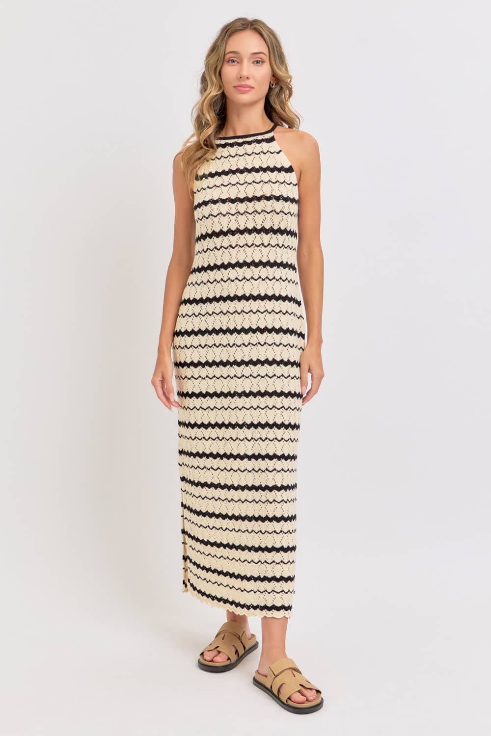 Halter Crochet Knit Dress