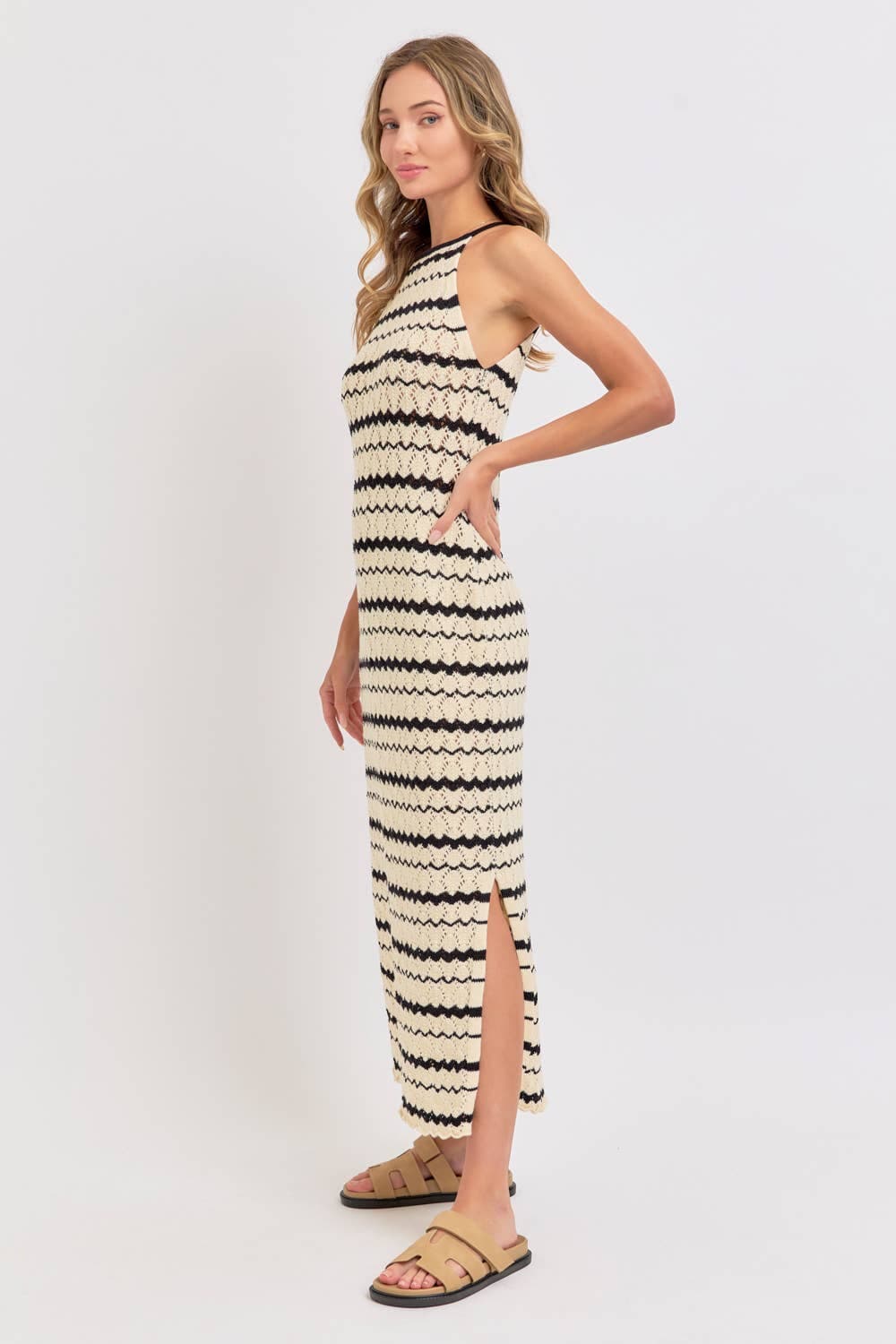 Halter Crochet Knit Dress